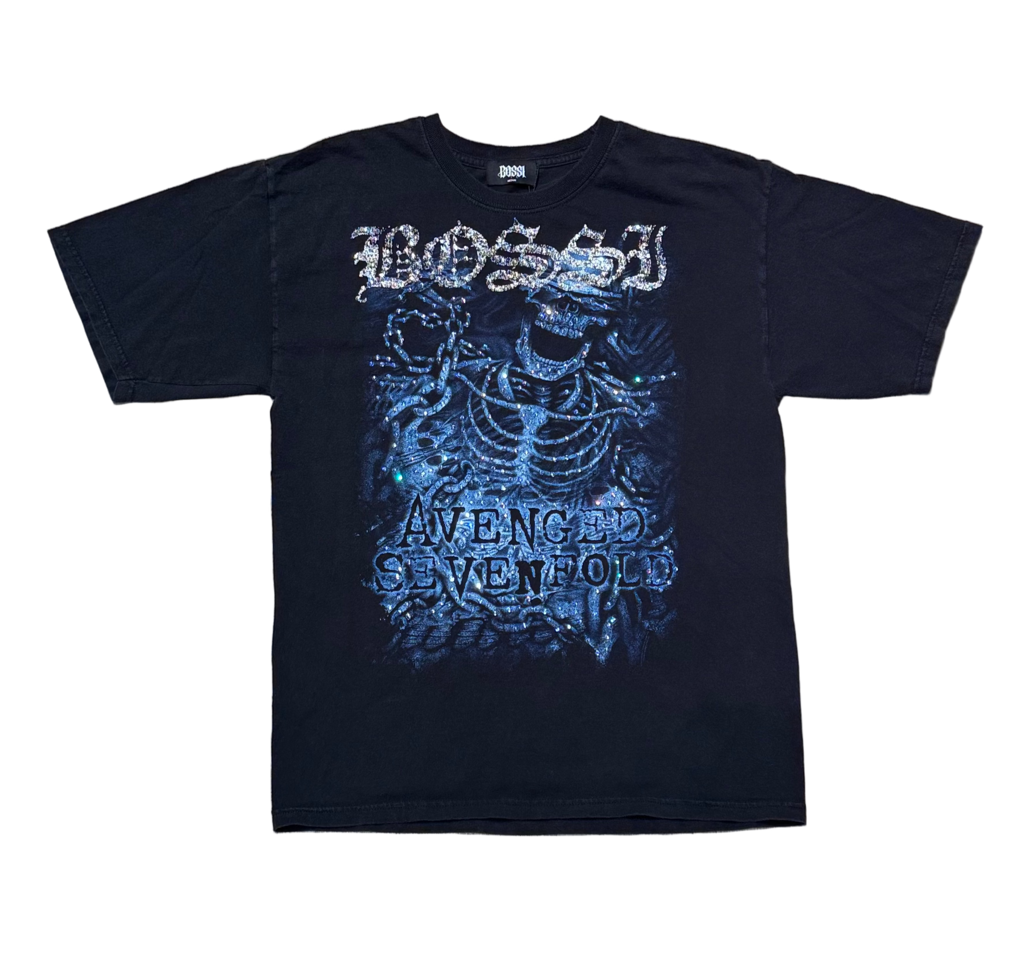 Vintage Rhinestone Black/Blue Tee
