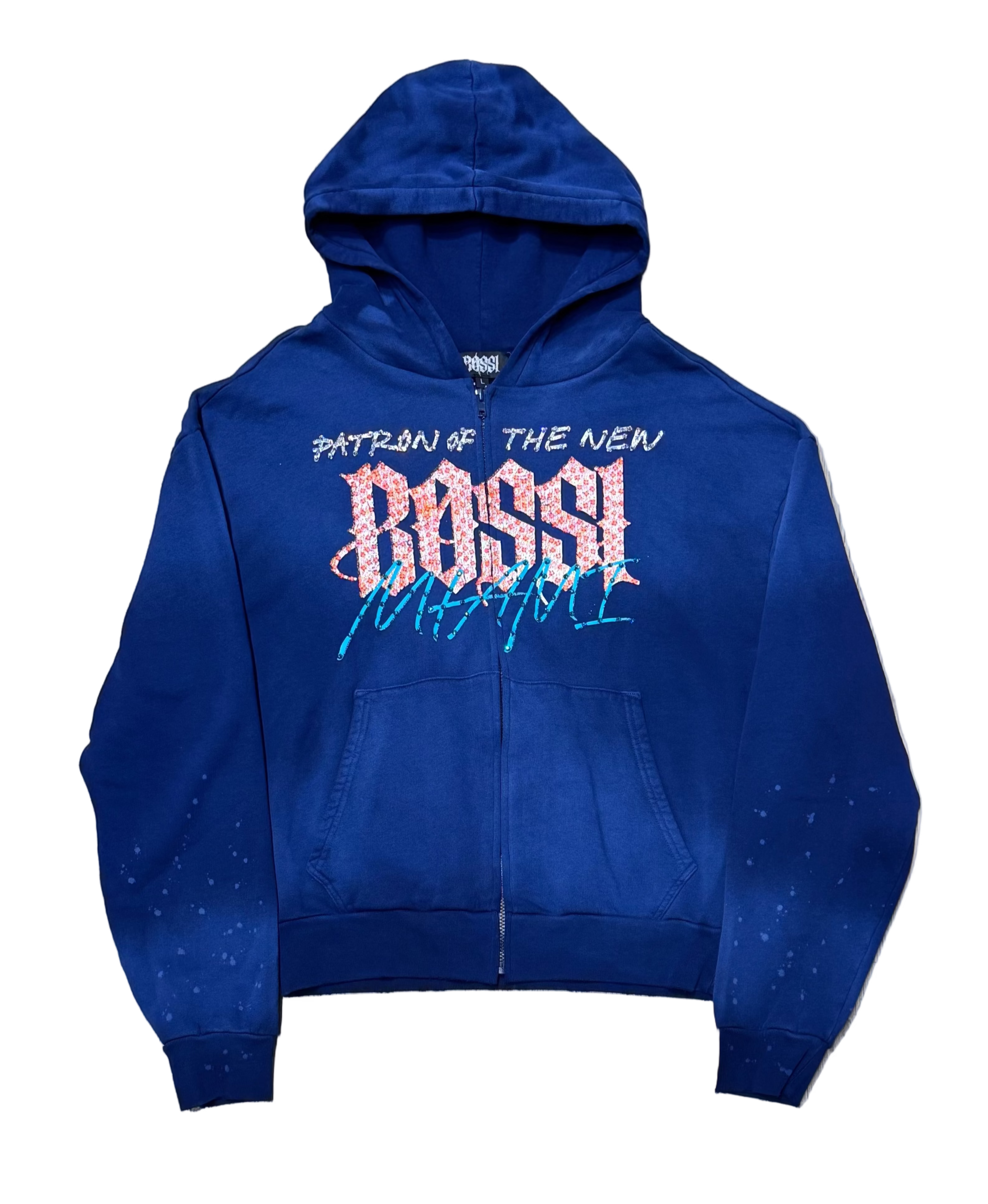 POTN Miami Logo Rhinestone Hoodie Blue