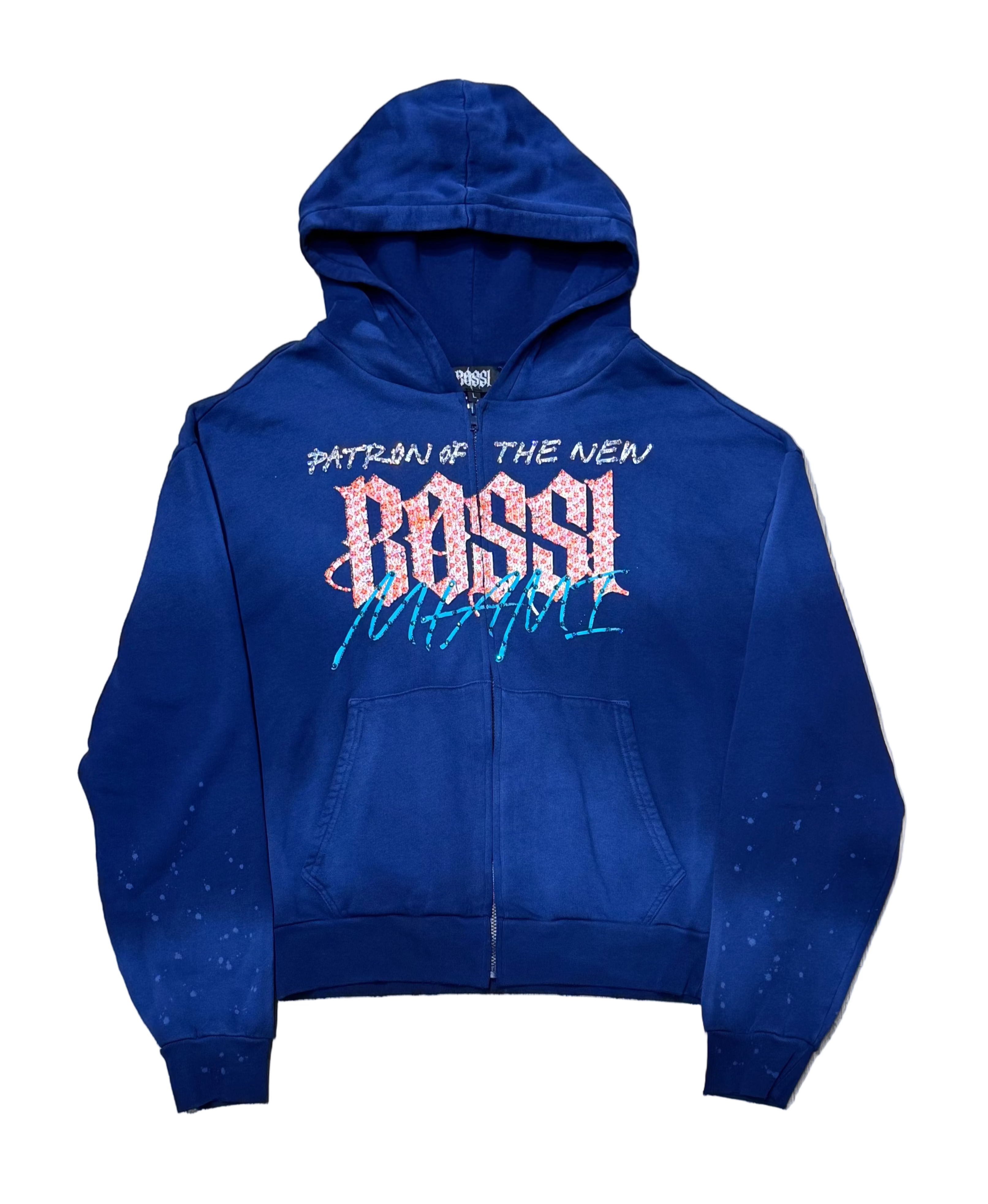 POTN Miami Logo Rhinestone Hoodie Blue