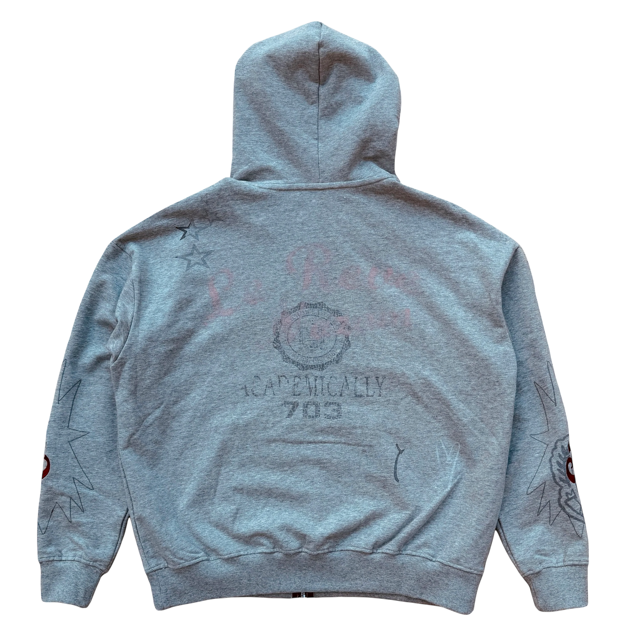 Grey Artist Zip Up Hoodie