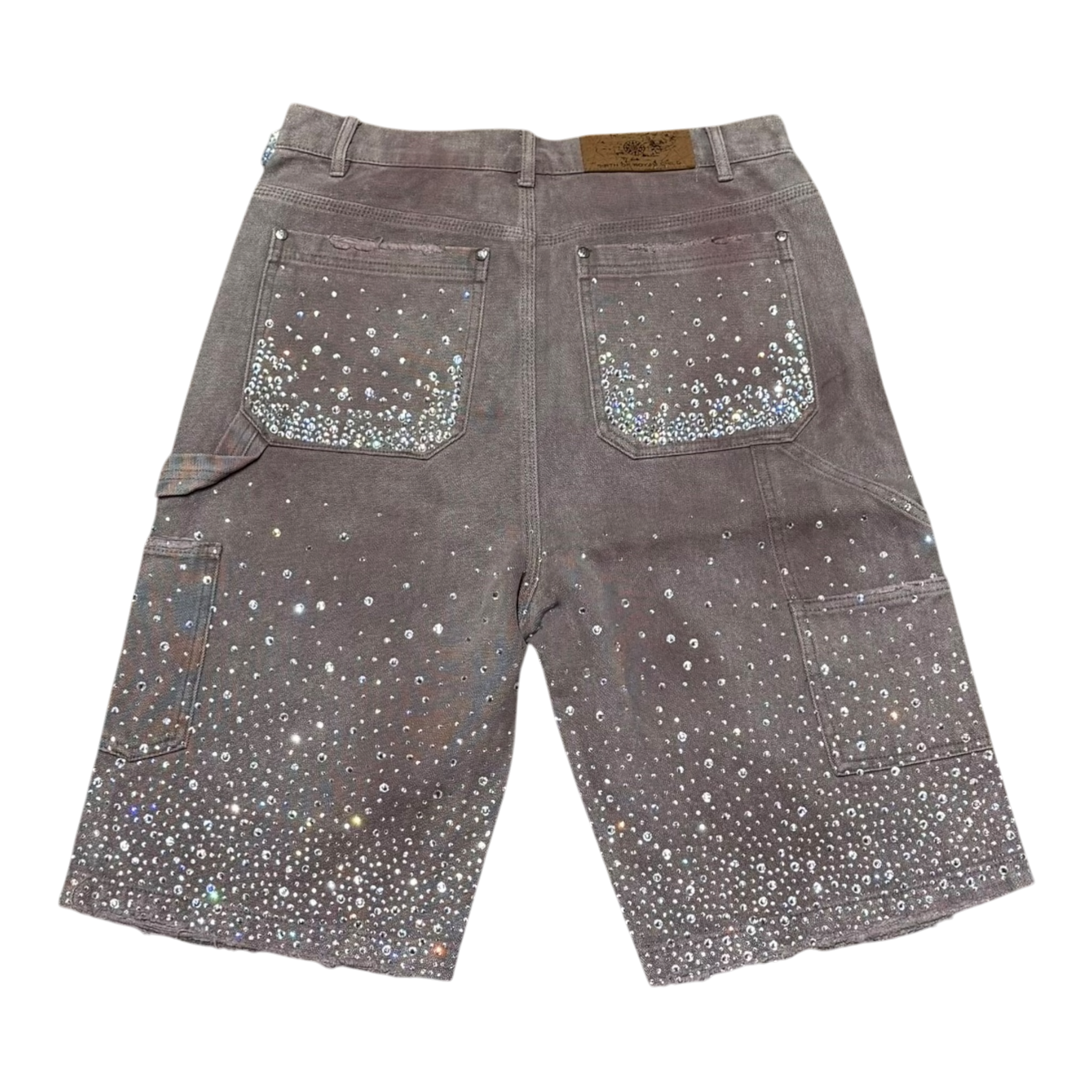 Redial 20k Swarovski Diamond Jorts In Washed Brown
