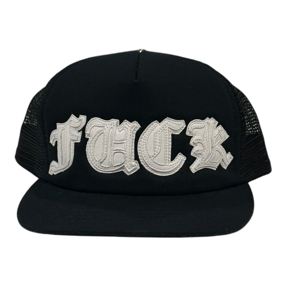 Fuck White Patch Black Trucker Hat