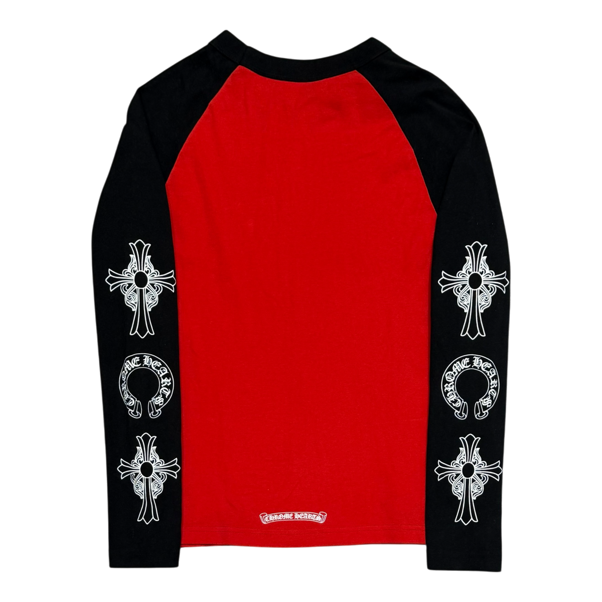 Red & Black Horseshoe Cross Long Sleeve Tee