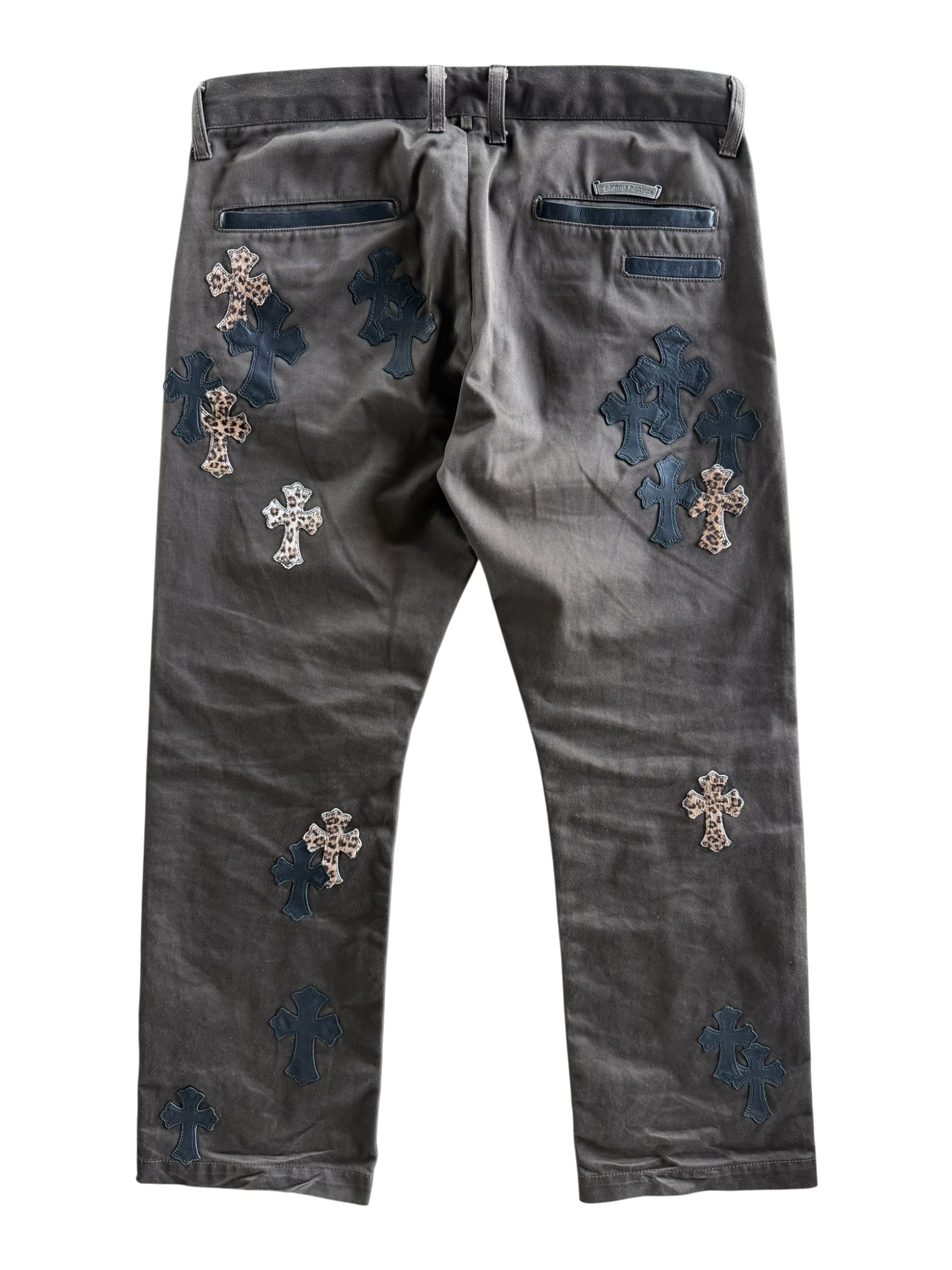 Brown Cheetah Cross Patch Chino Pants