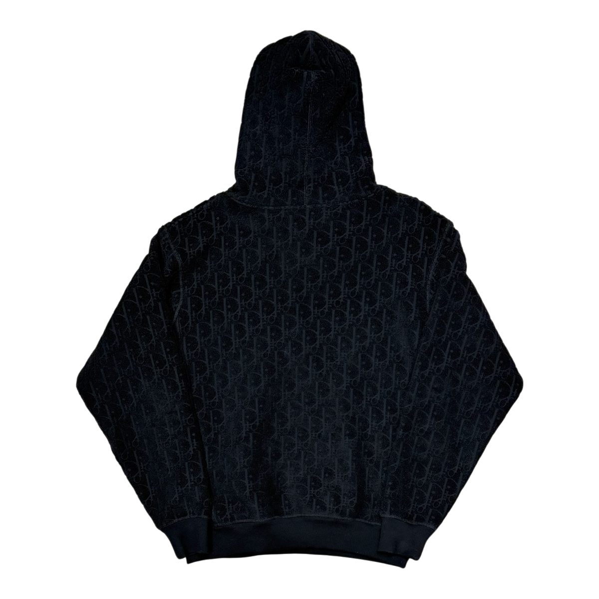 Black Oblique Relaxed-Fit Hooded Sweatshirt