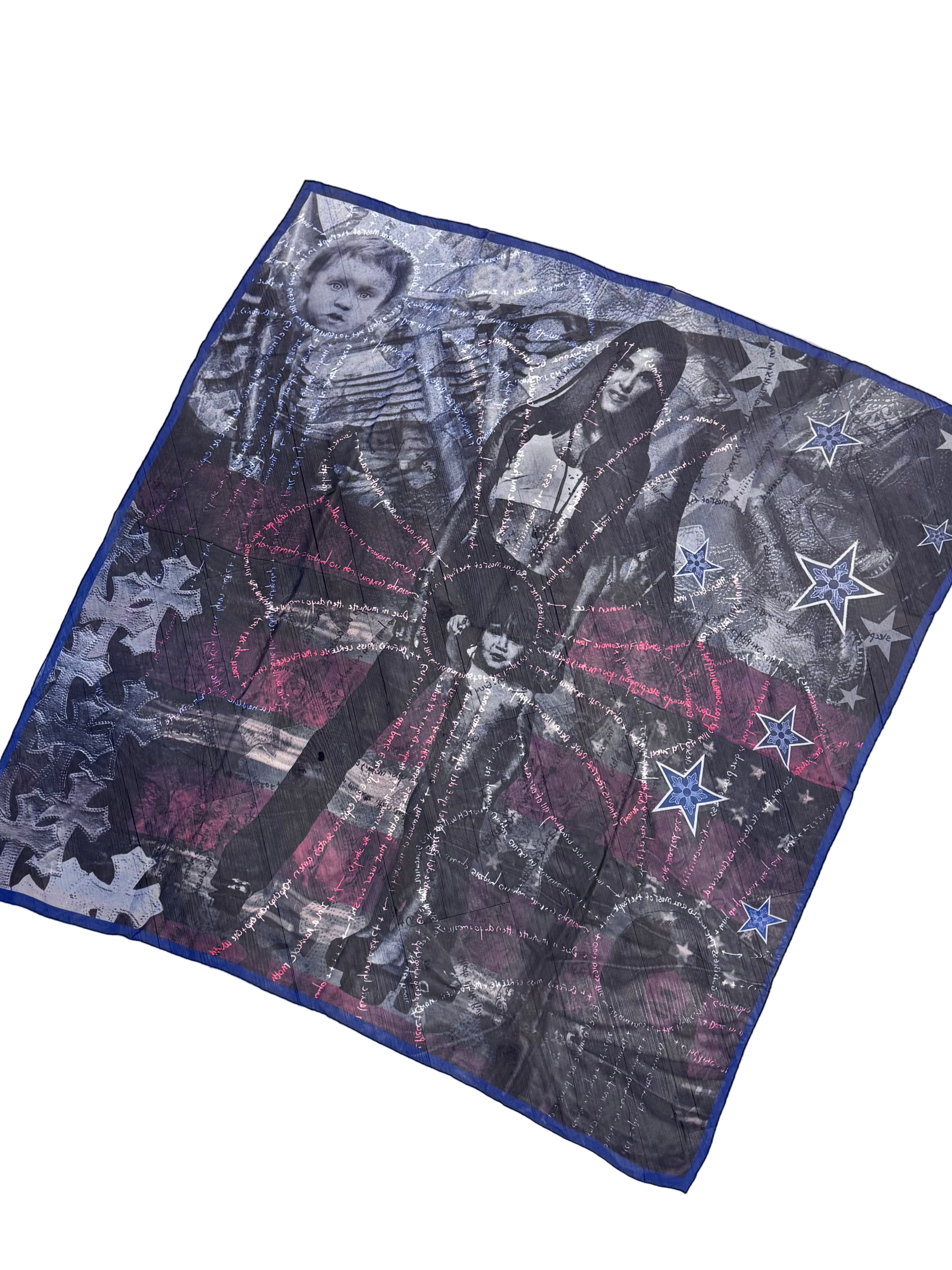 Navy Blue Silk Scarf