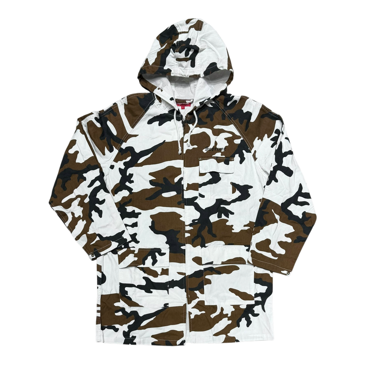 Supreme Twill Zip Parka White Camo