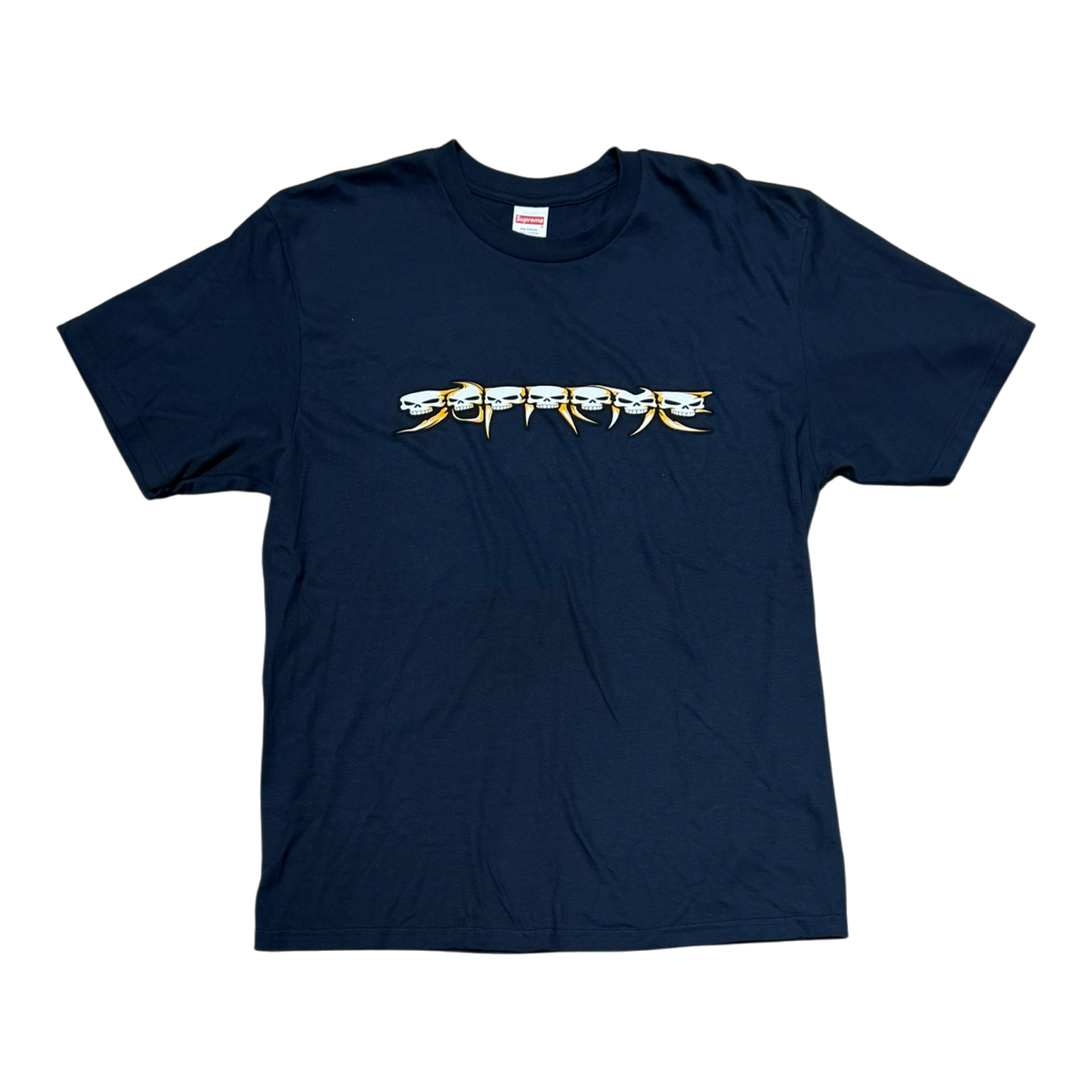 Supreme Skulls Spellout Tee Navy