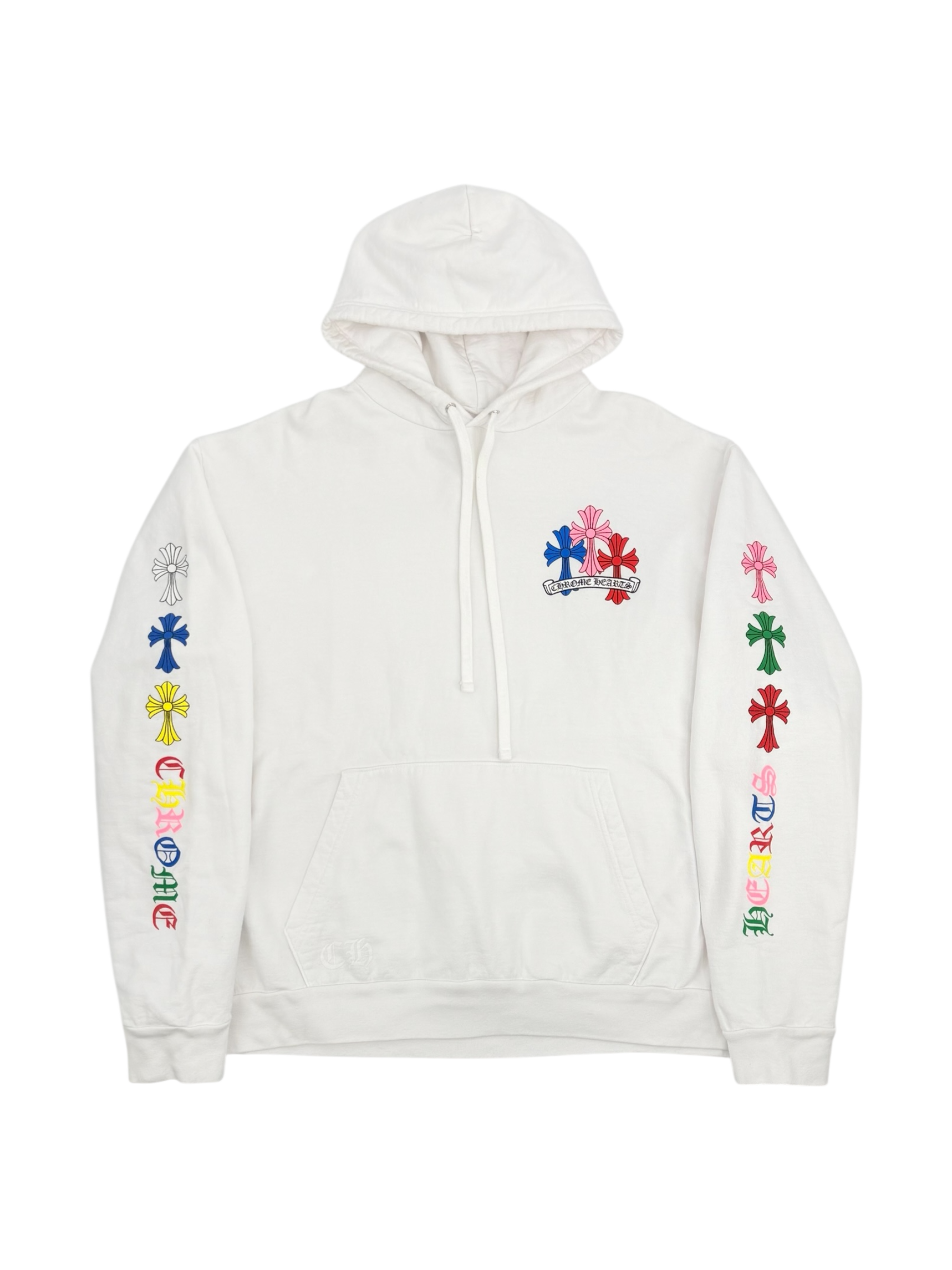 Multi Color Cross Hoodie White