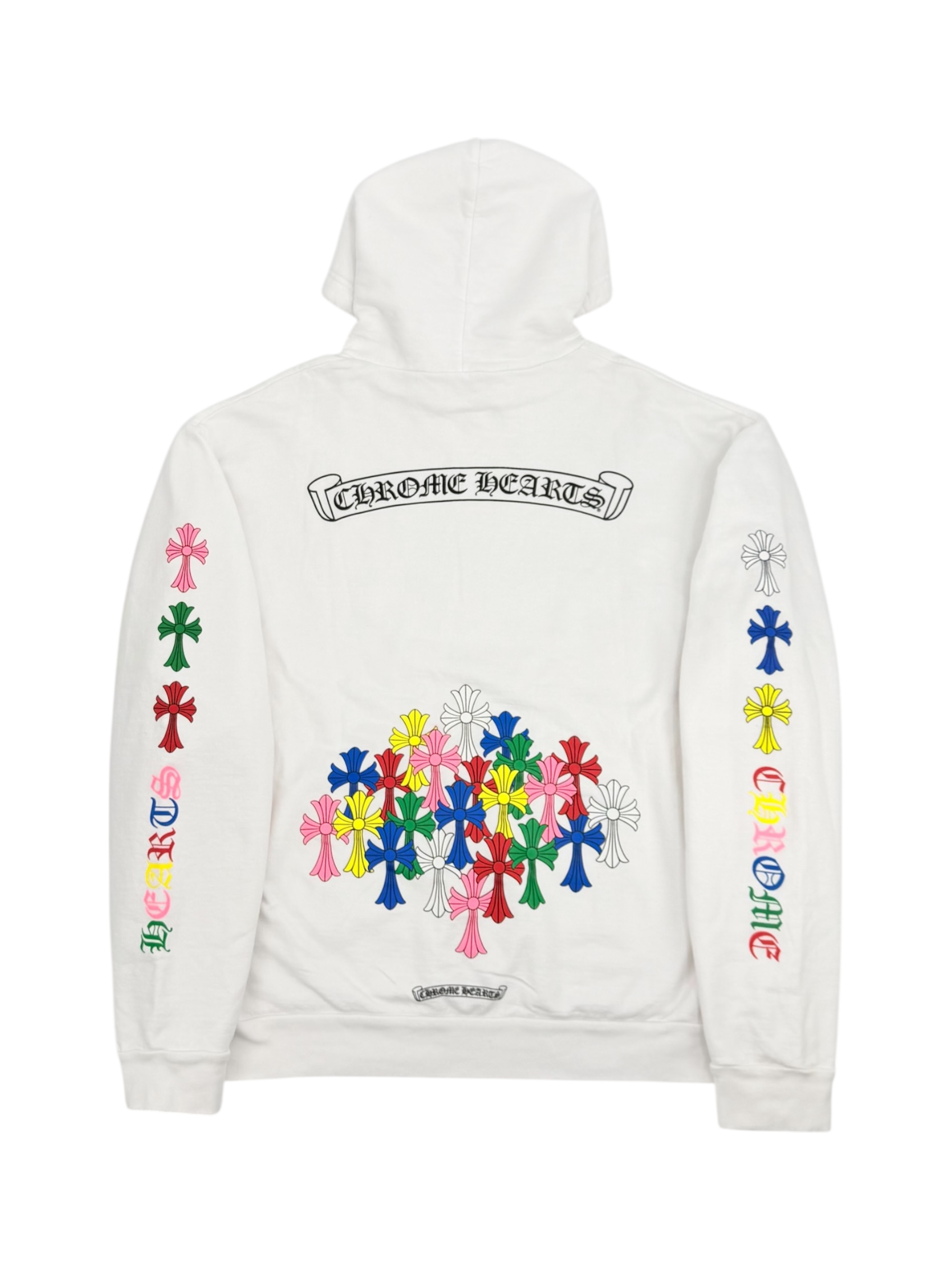 Multi Color Cross Hoodie White