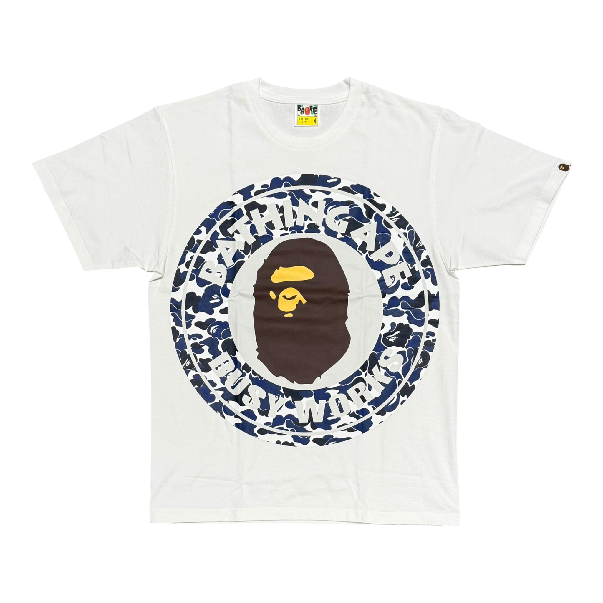 White BAPE Bape.Com Camo Big Busy Works Tee