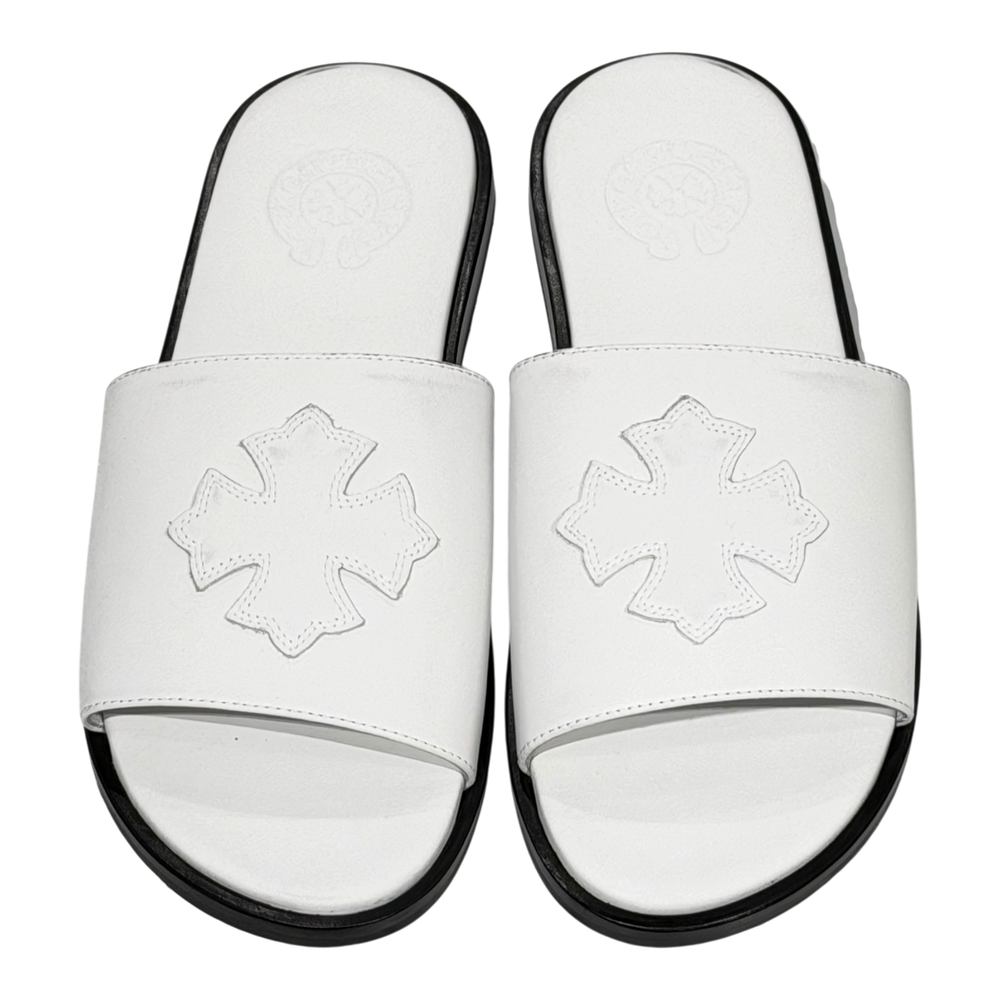 Cross Patch White Sandals