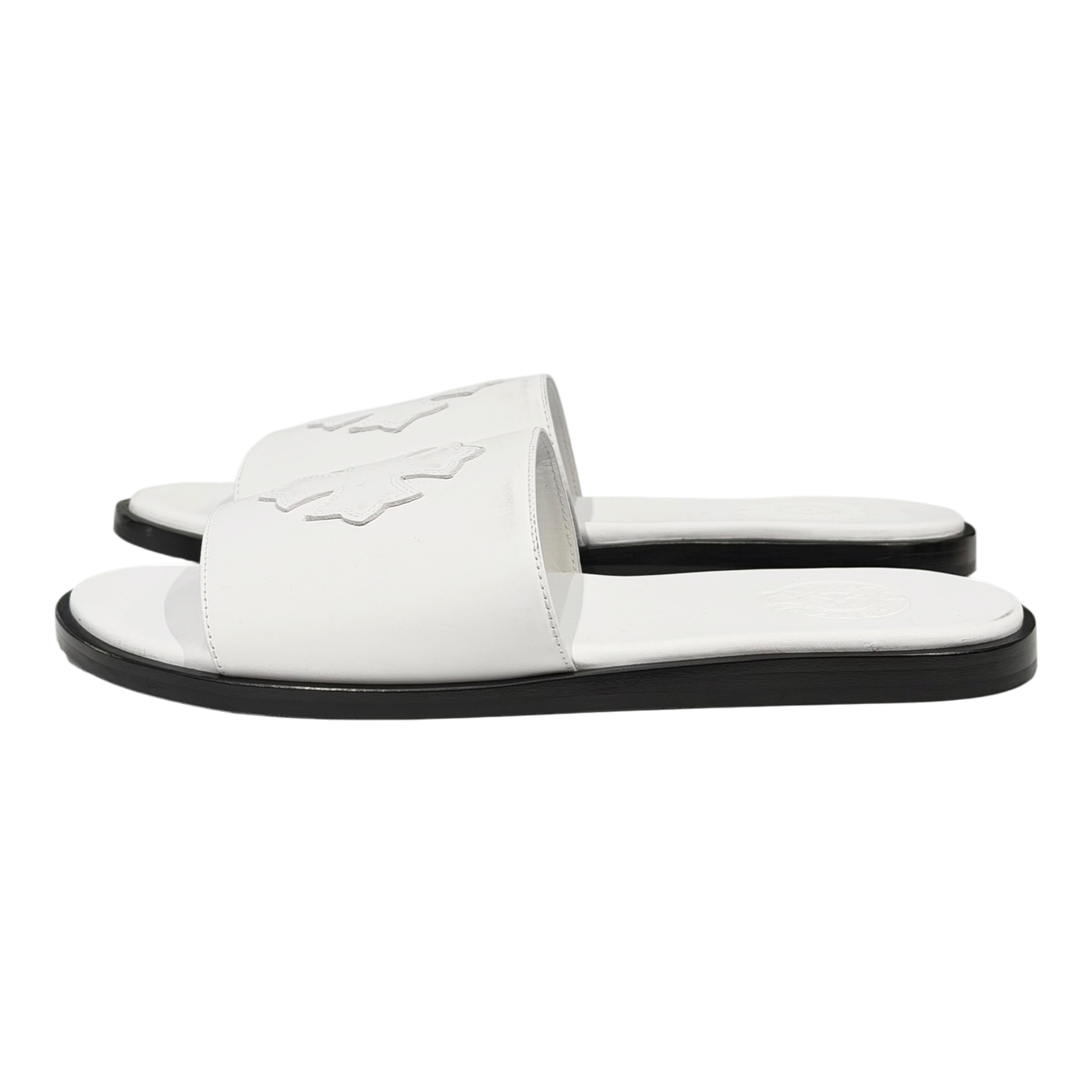 Cross Patch White Sandals