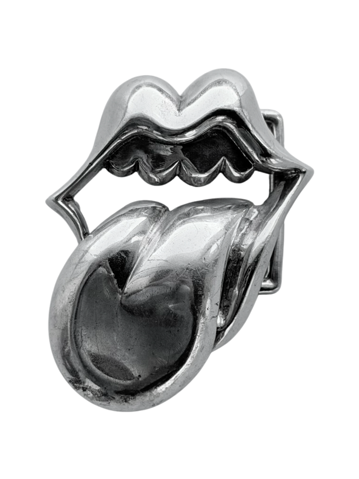 Rolling Stone Belt Buckle in Silver