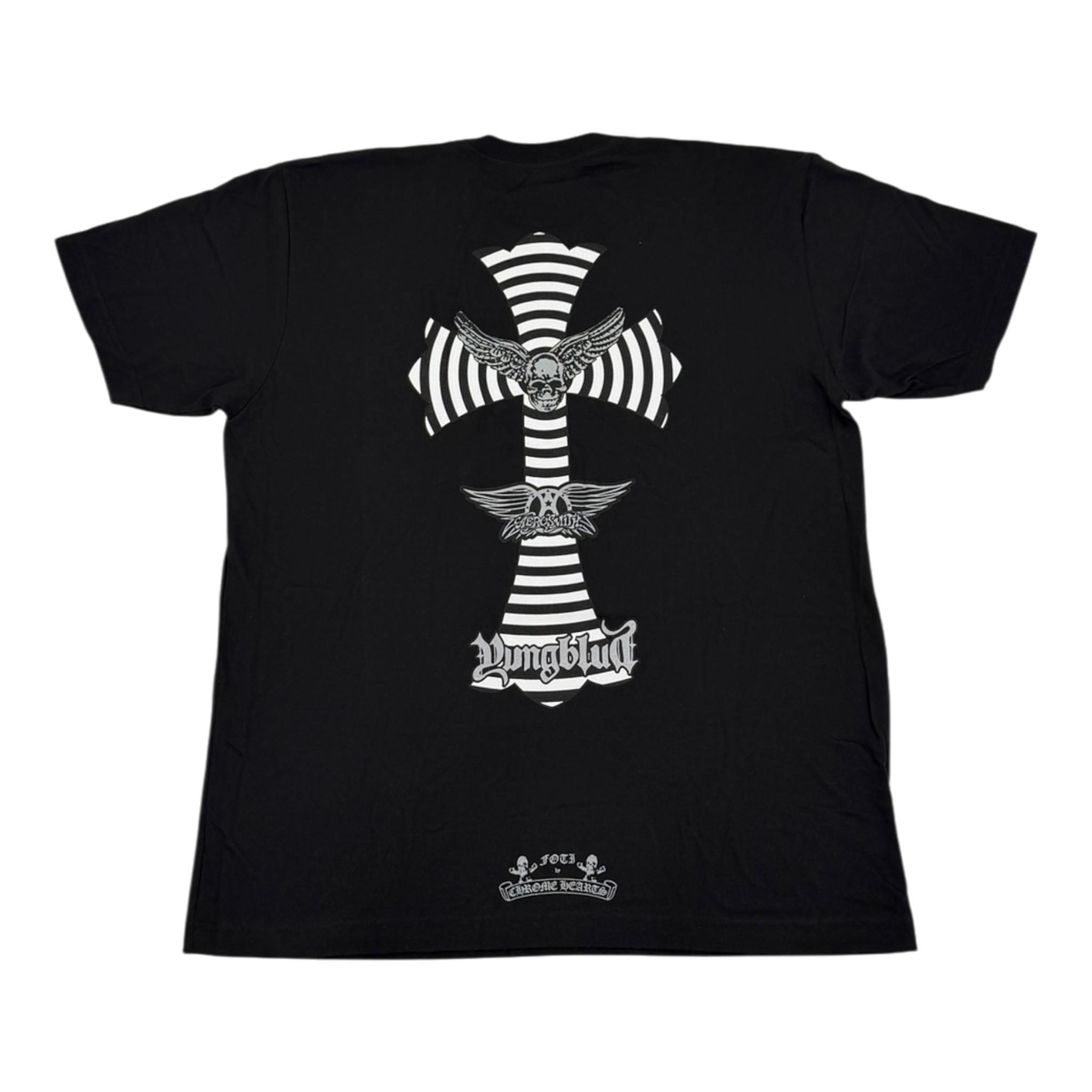 Foti x Yungblud Aerosmith Short Sleeve Tee Shirt Black White
