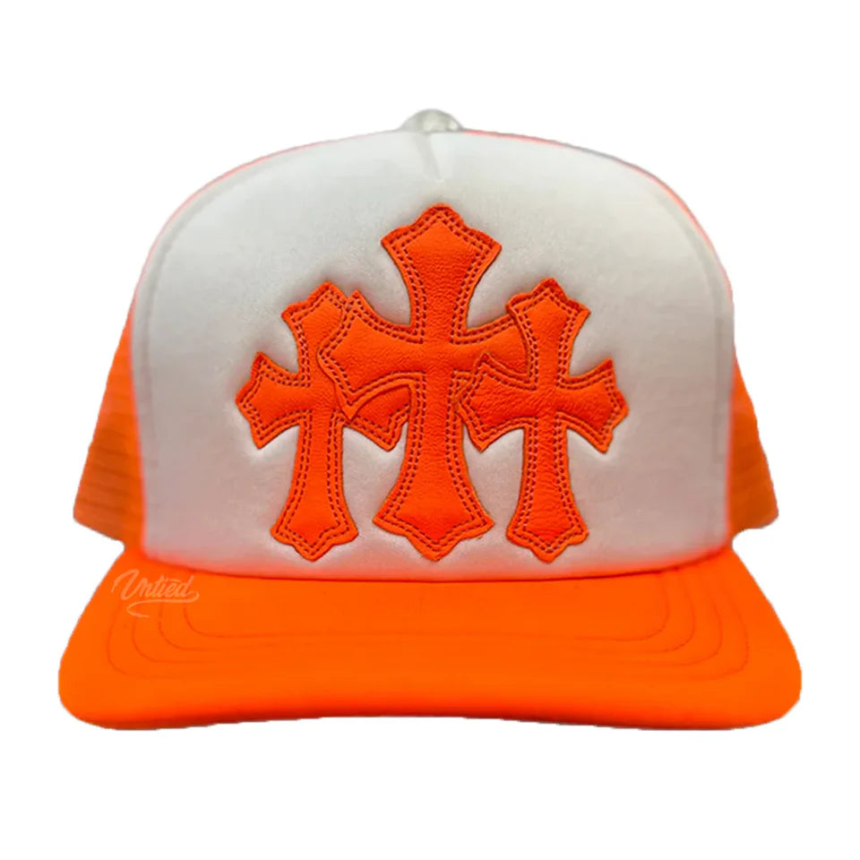 Triple Cross Cemetery Hat Orange