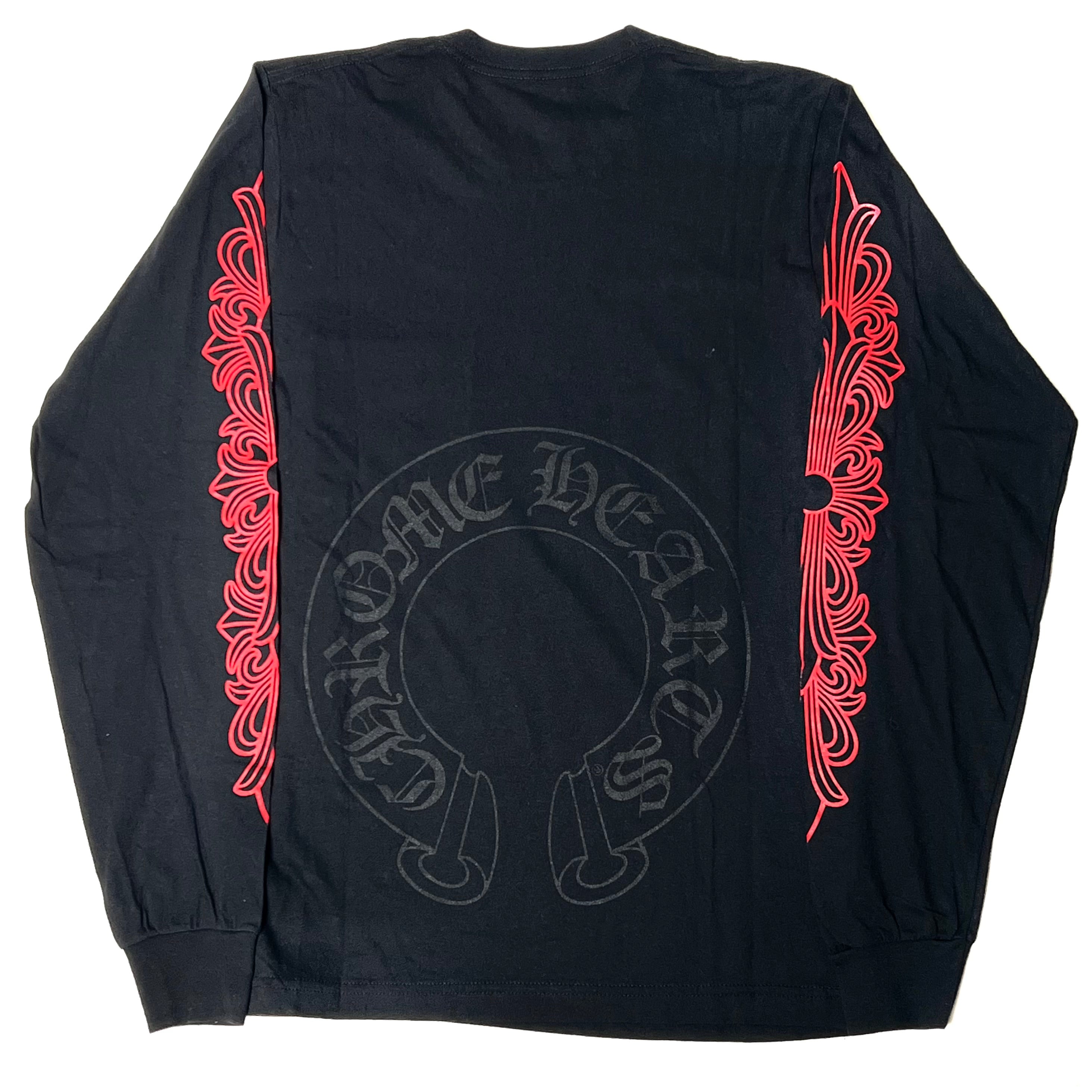 Horseshoe Scroll L/S T-Shirt Black/Red