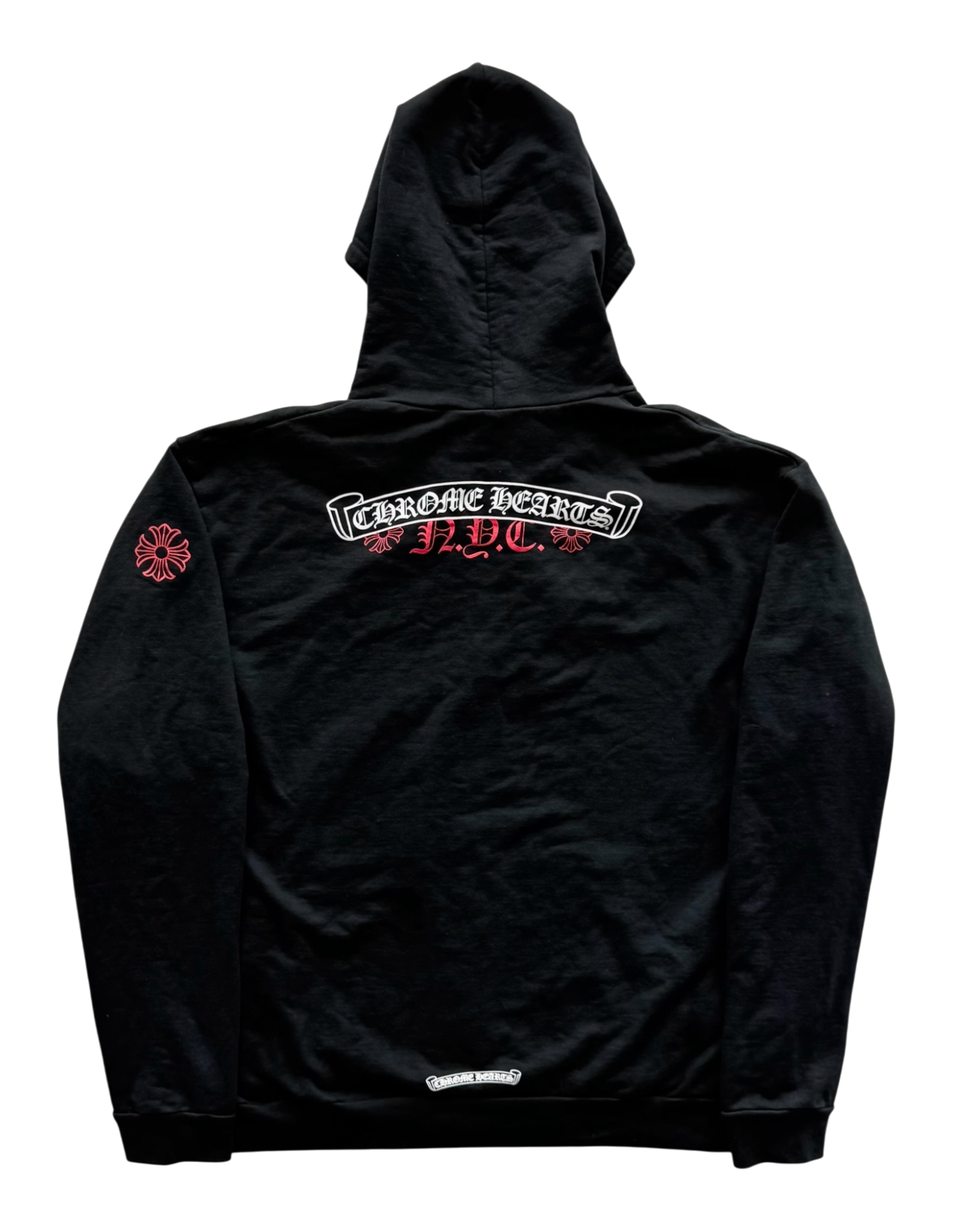 NYC Exclusive Scroll Logo Zip Hoodie Black/Red