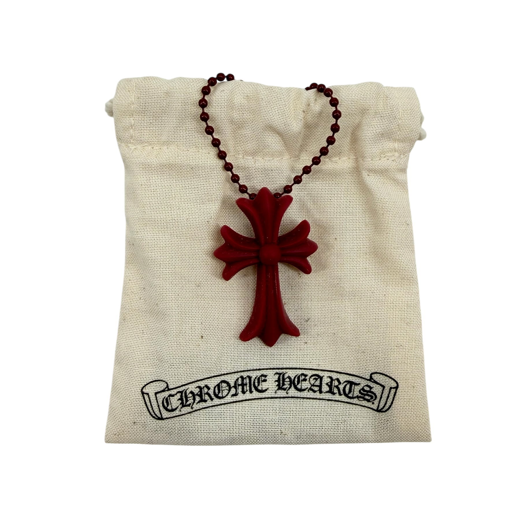 Bordeaux Silicone Cross Necklace