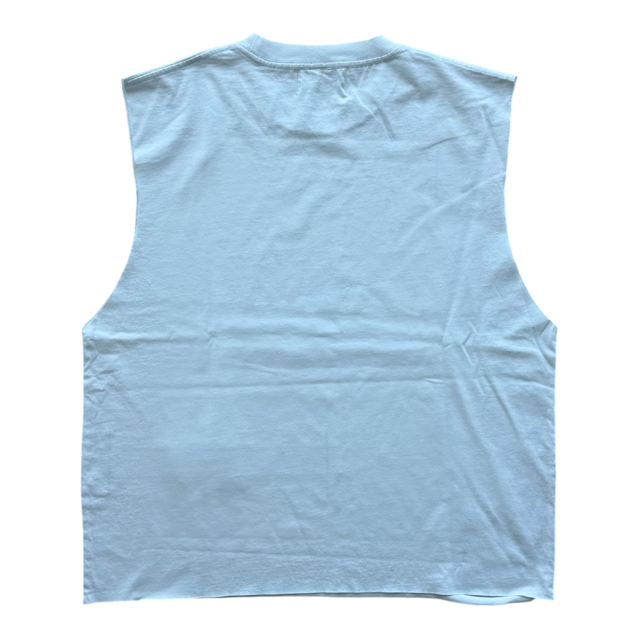 Paris Graffiti Cut Off Distressed Tee White