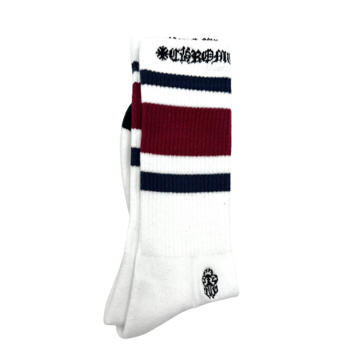 Miami Stripe Socks Burgundy/Navy/White