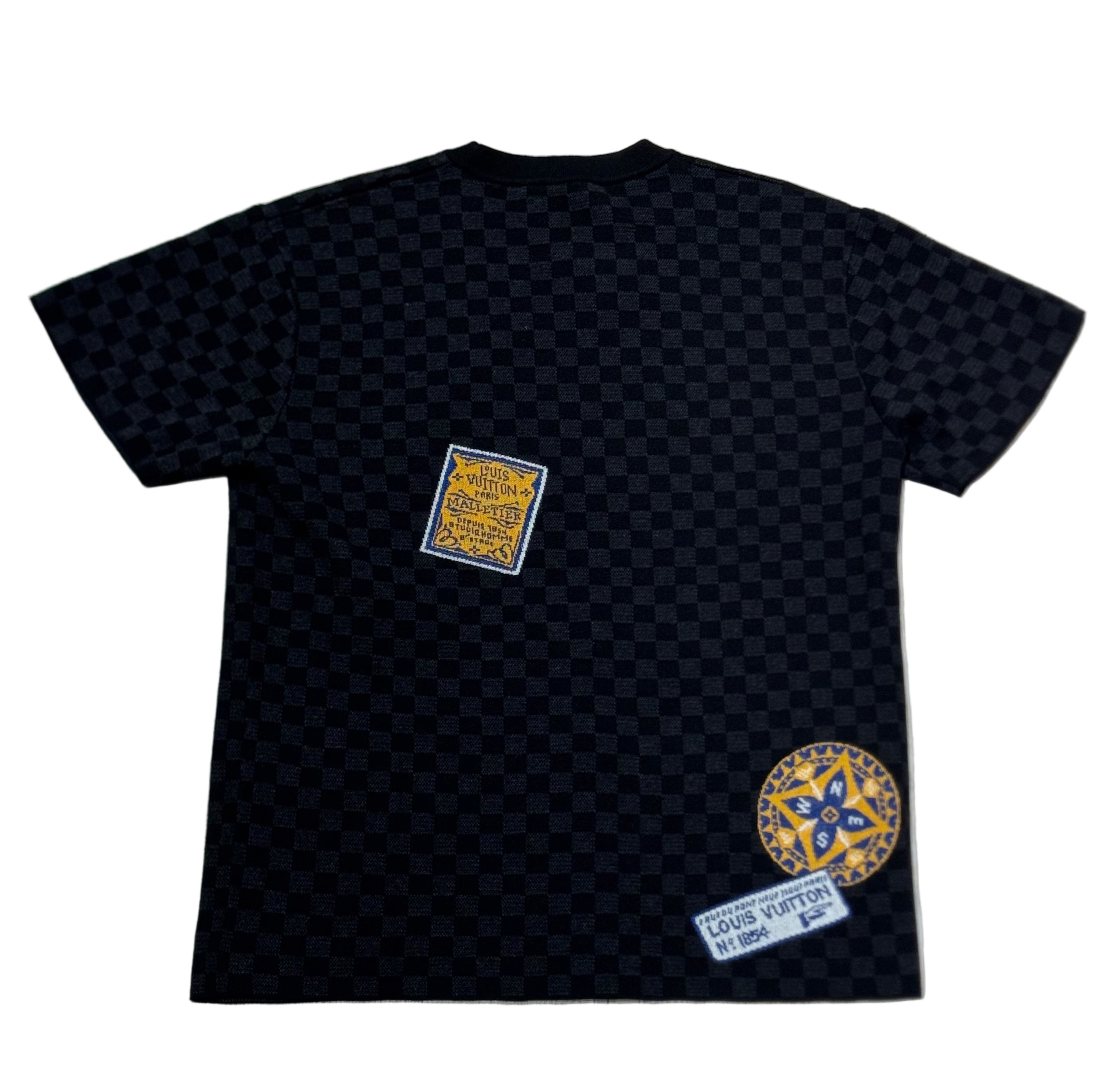 Damier Travel Short-Sleeved Signature Crewneck