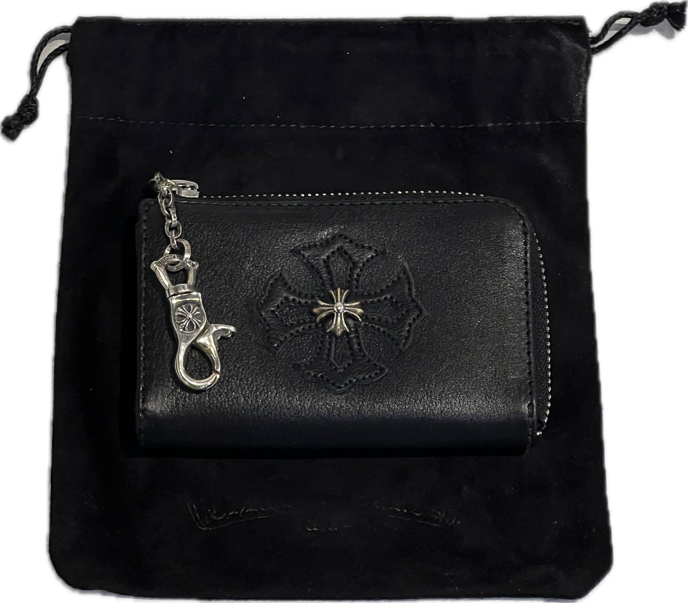Leather Zip Paper Chain Leather Coin Pouch