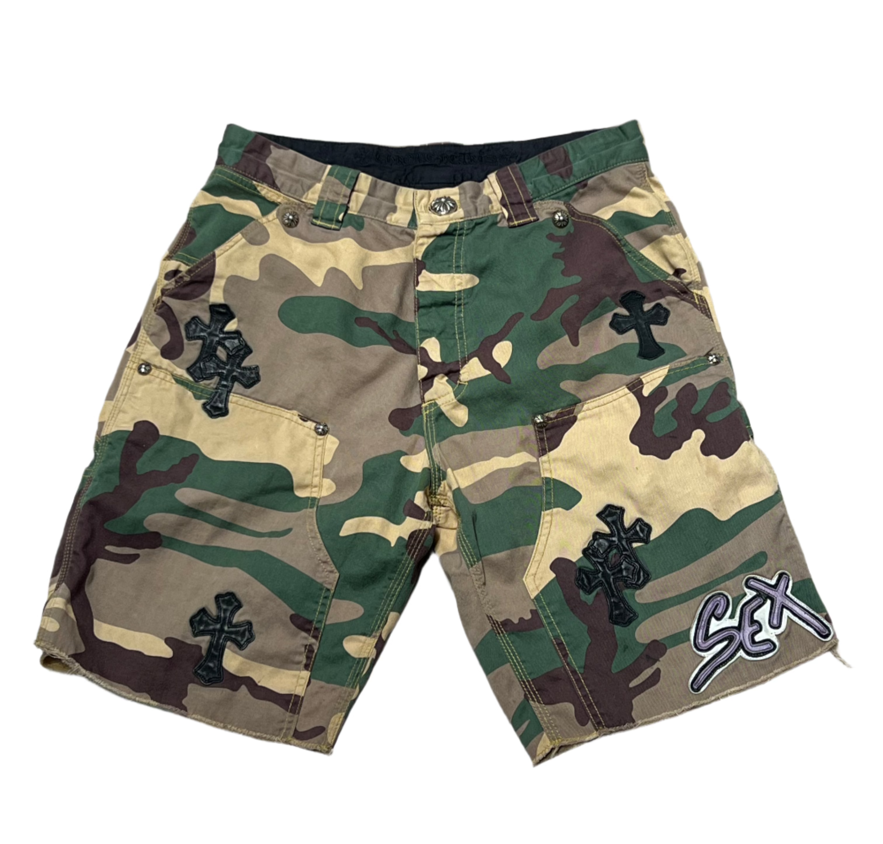 Camouflage Sex Records Cross Patch Carpenter Shorts