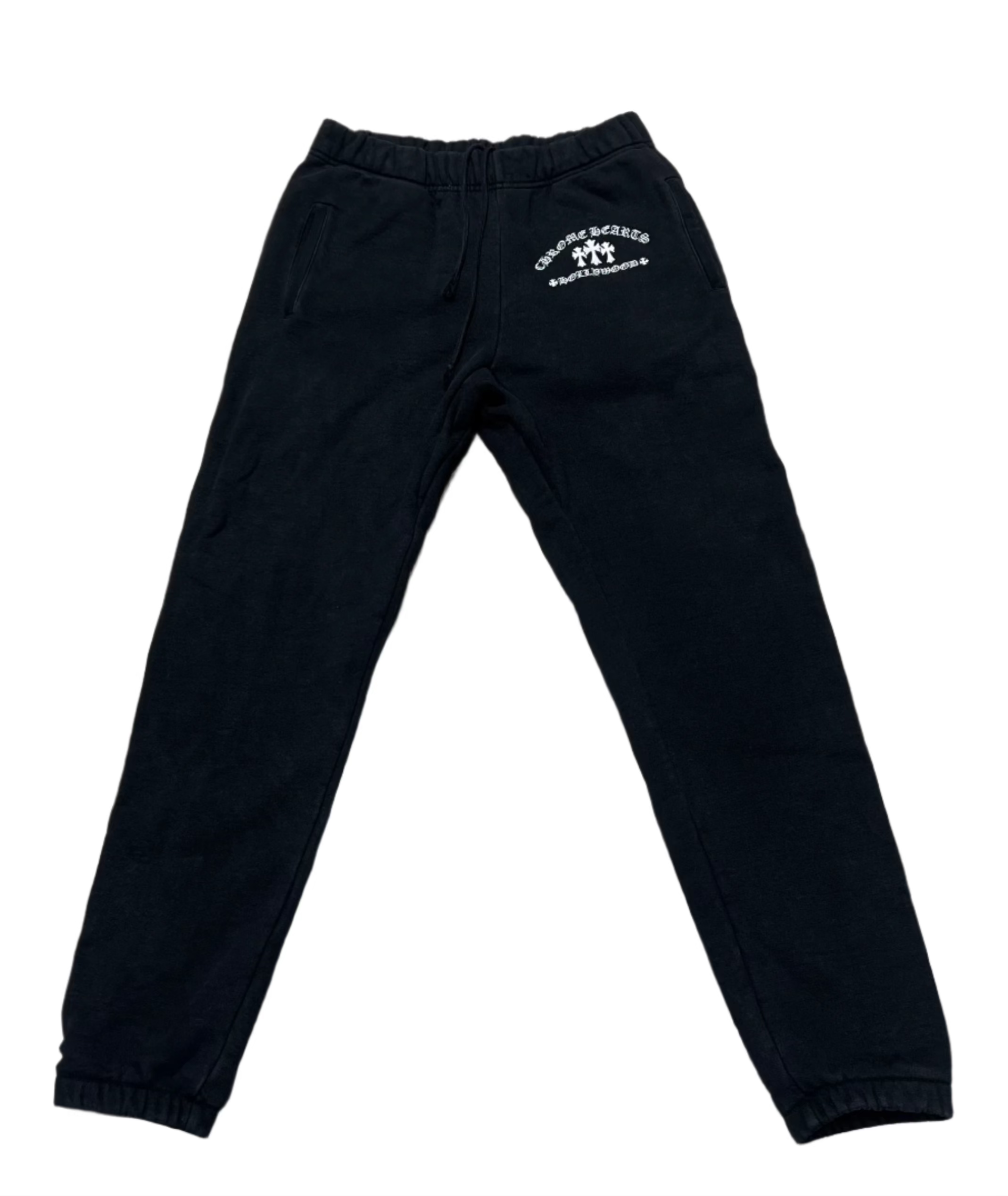 Black & White Triple Cross Patch Embroidered Sweatpants