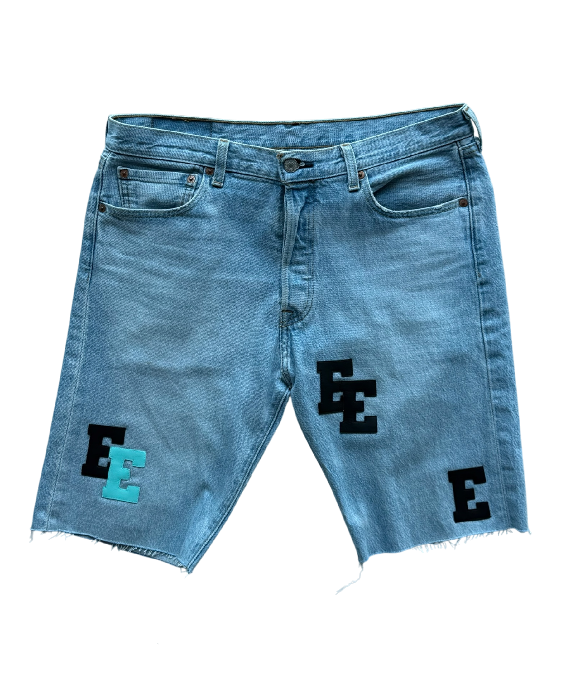 Black Tiffany Patch Indigo Denim Shorts