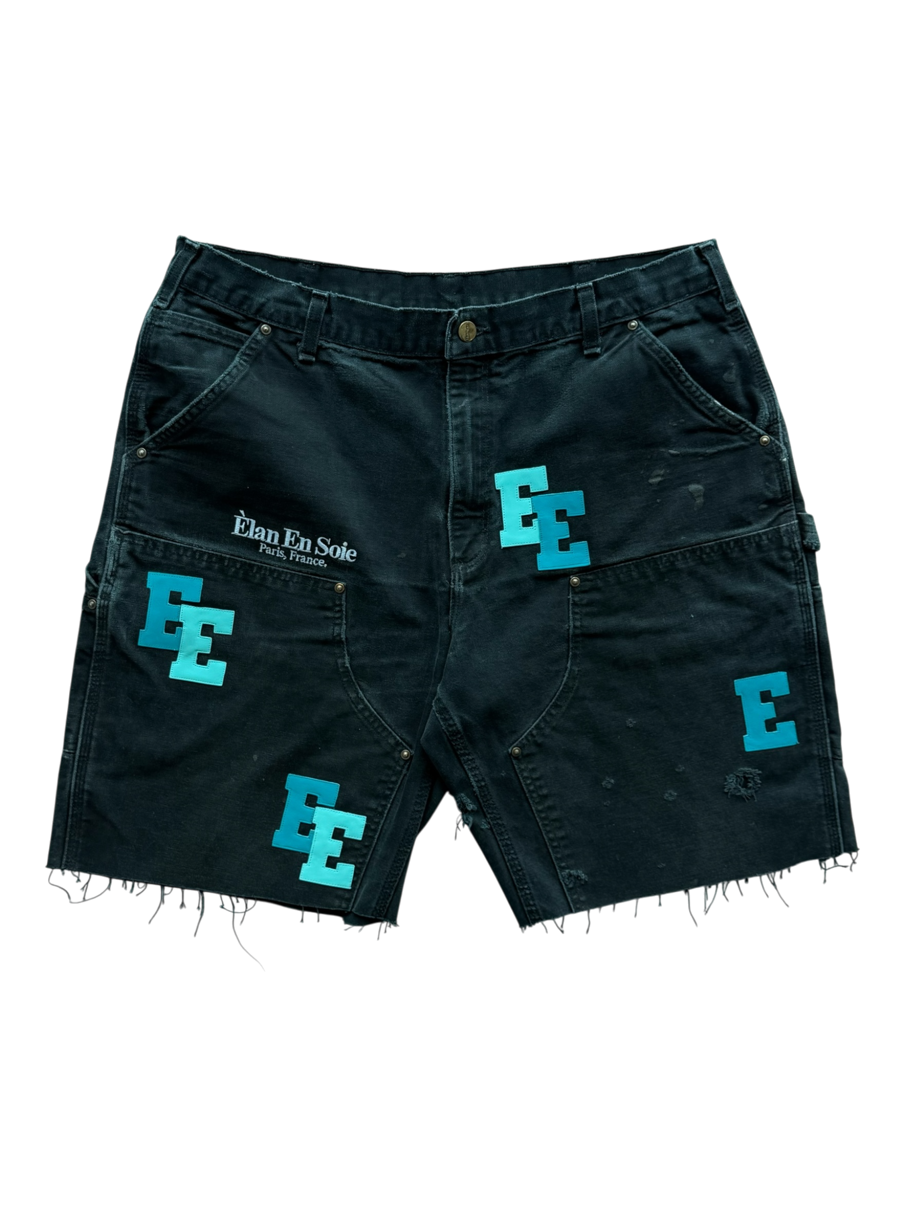Two Tone Tiffany Black Carpenter Shorts