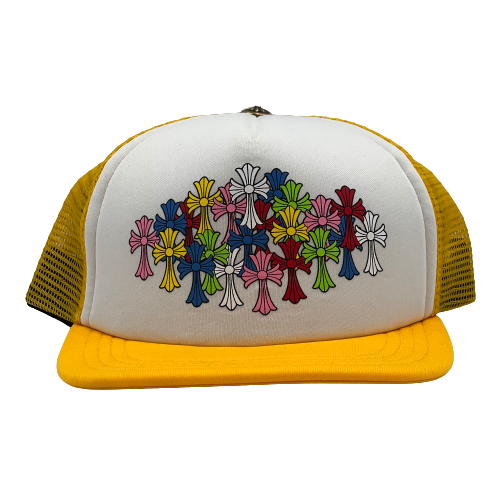 Multicolor Cross Trucker Hat Yellow/White