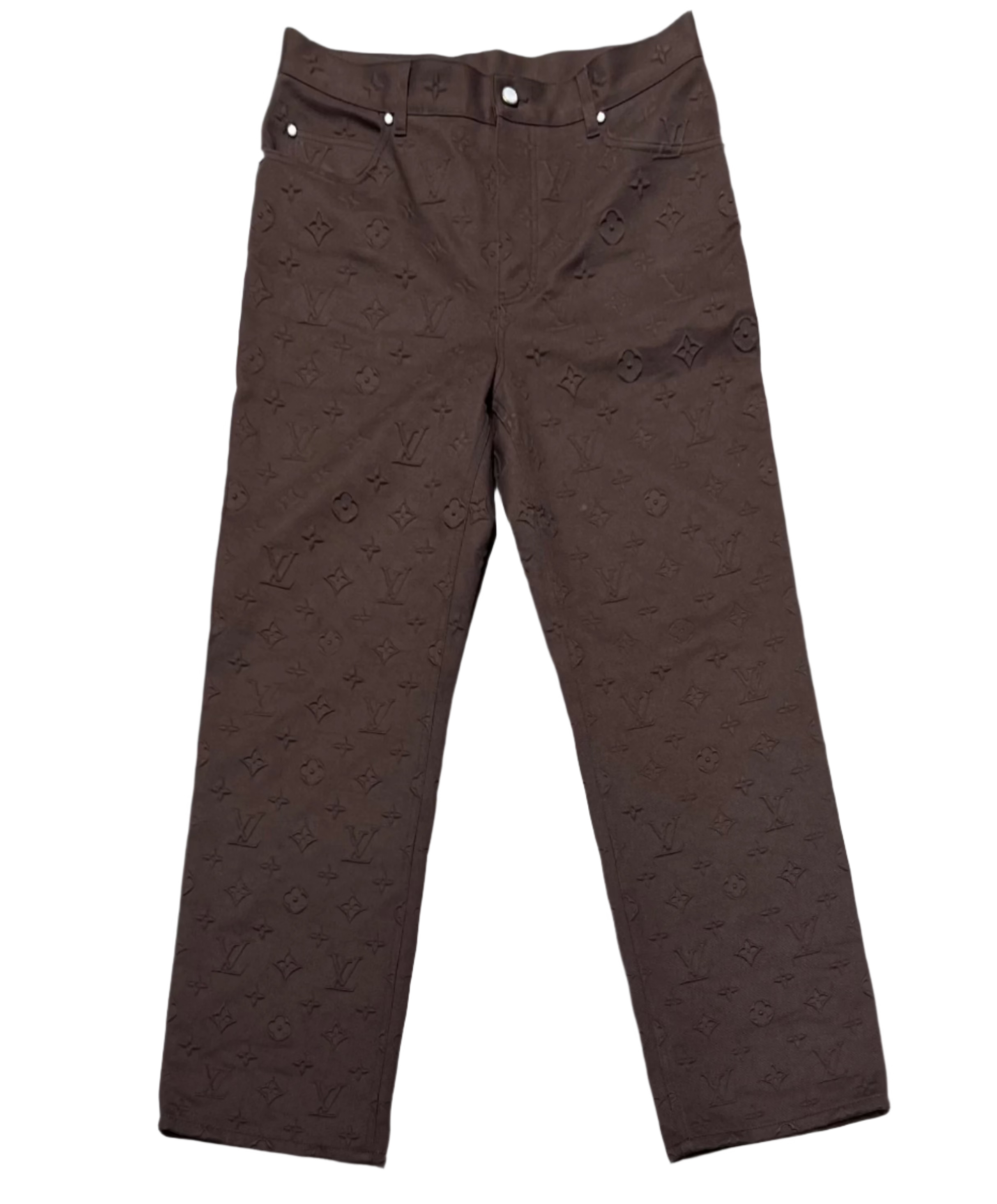 Monogram Embossed Skate Pants Brown