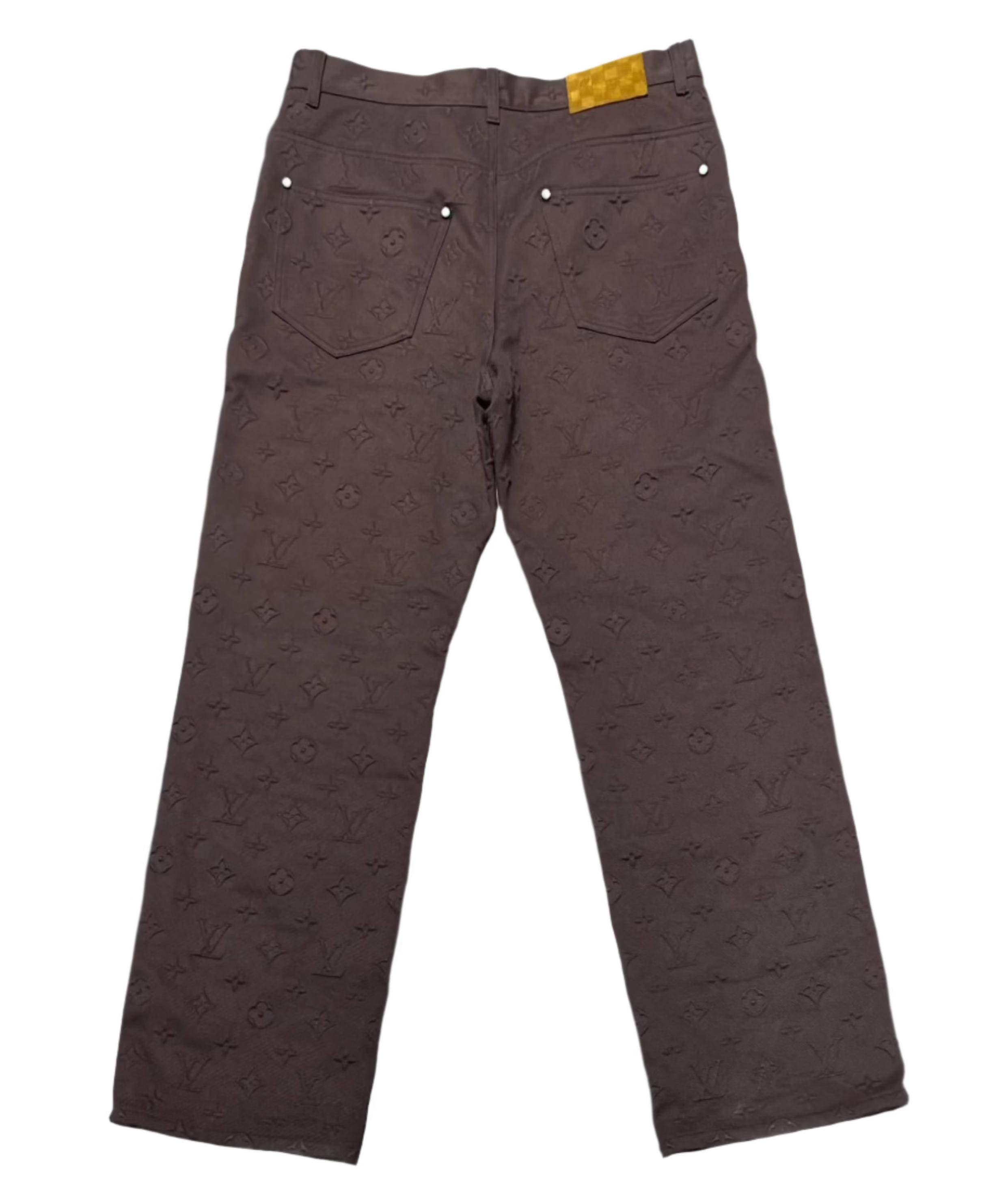 Monogram Embossed Skate Pants Brown