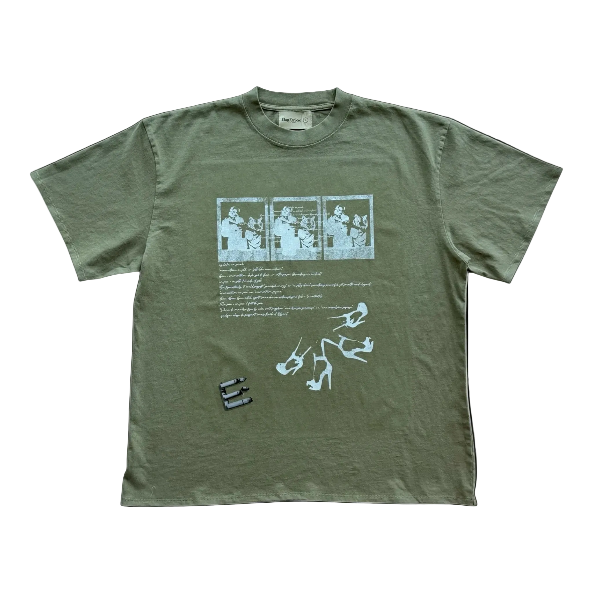 Tiger Photo Tee Olive Green