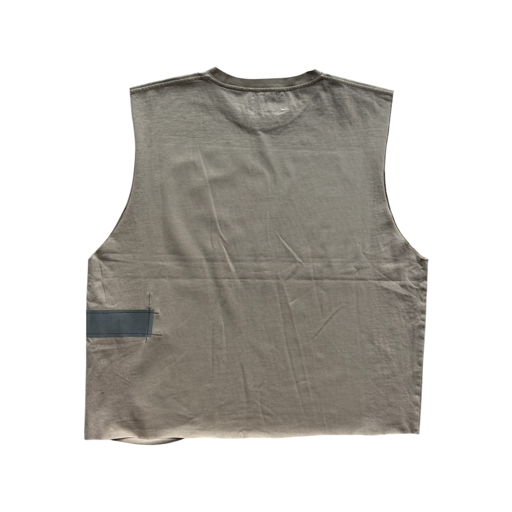 Paris Cut Off Distressed Tee Tan