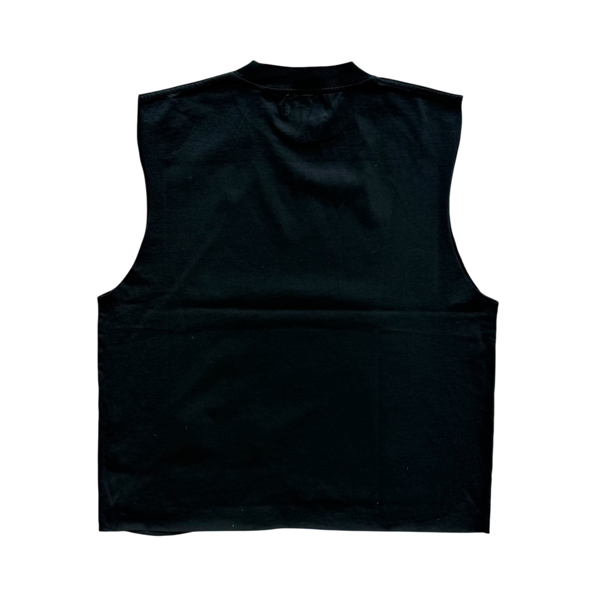 Tiger Photo Cut Off Distressed Tee Black