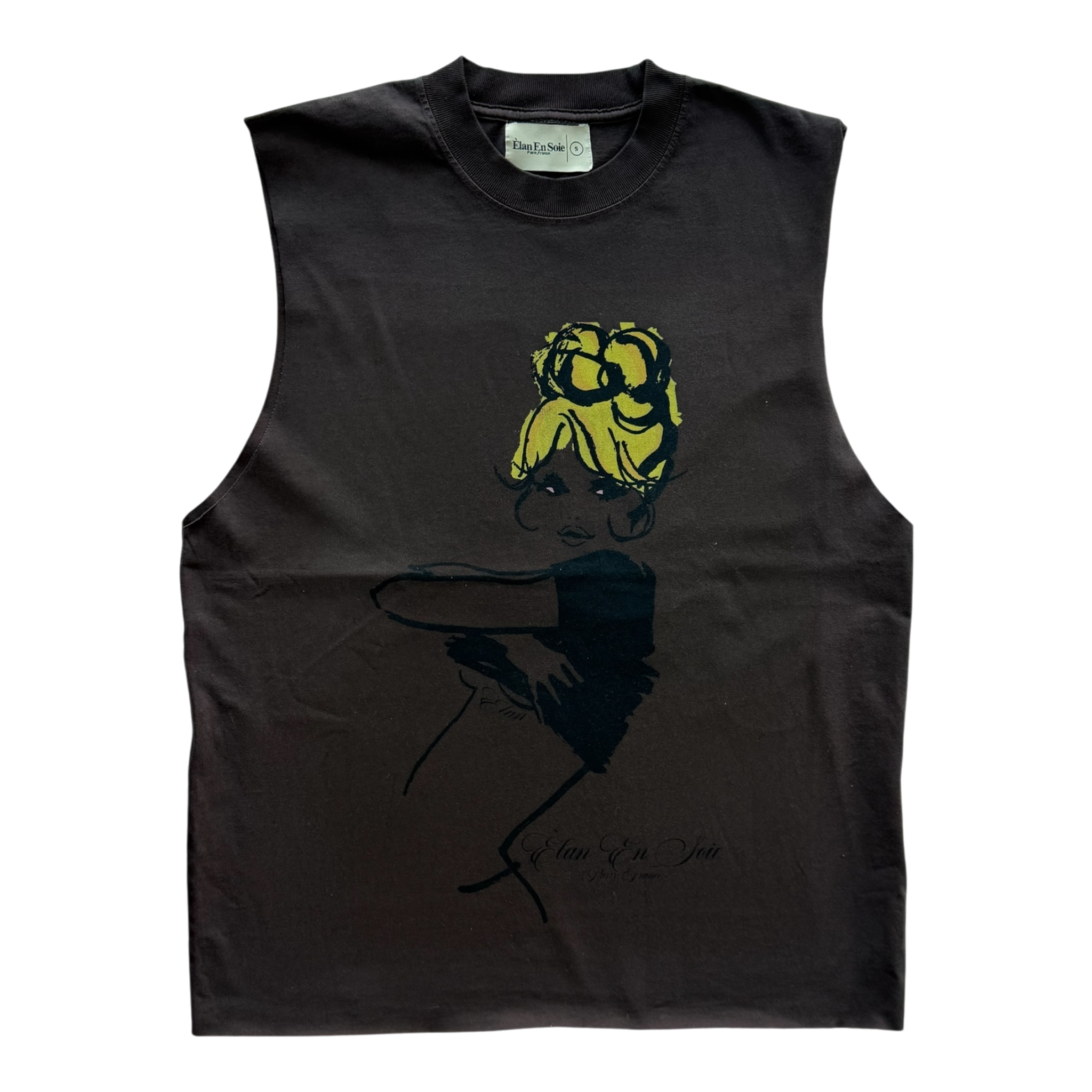 Model Cut Off Tee Brown