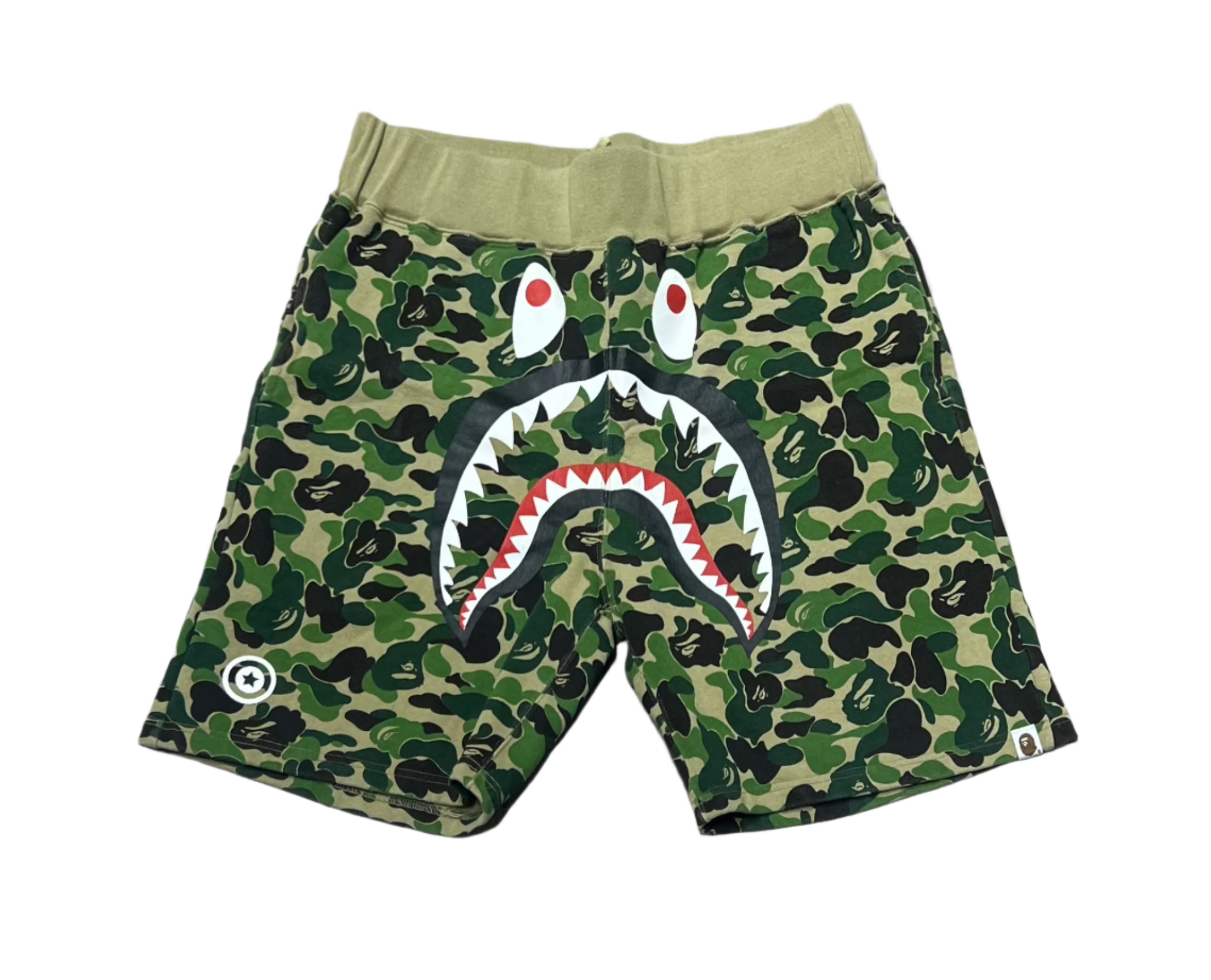 BAPE ABC Camo Shark Sweatshorts Green