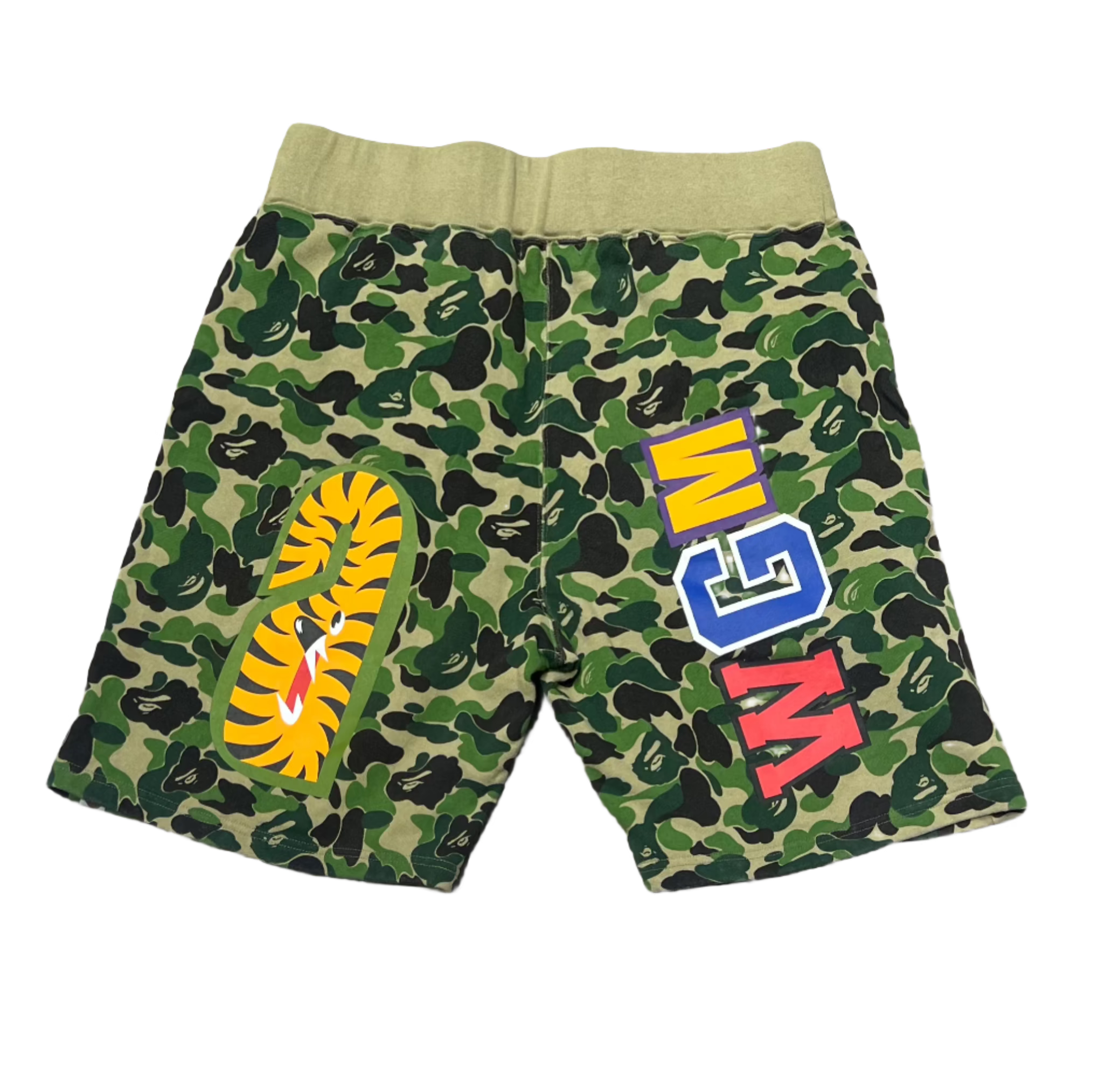 BAPE ABC Camo Shark Sweatshorts Green
