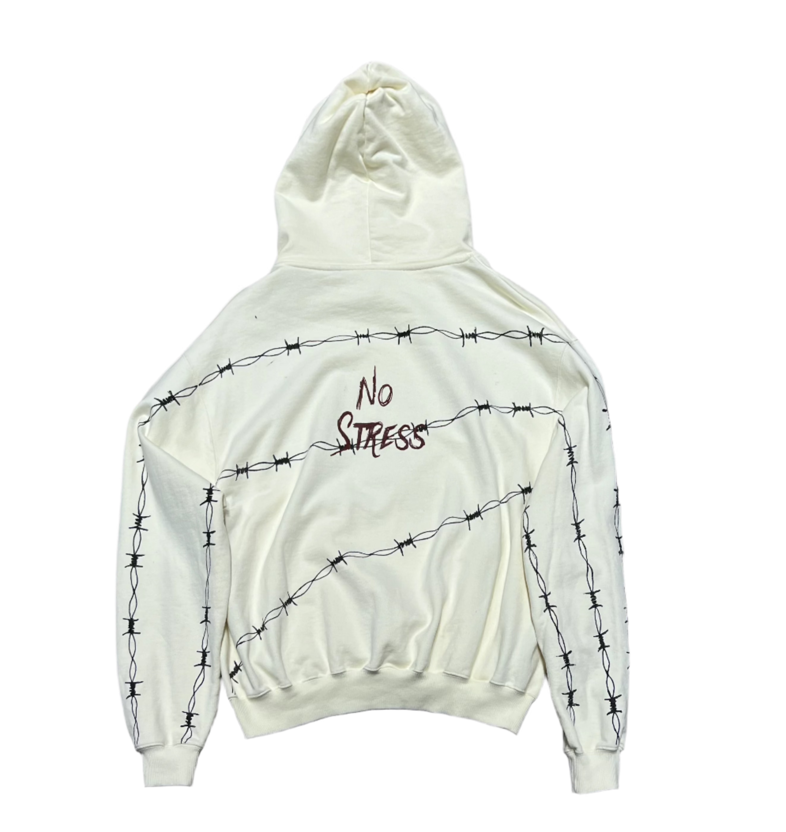 No Stress Cream Hoodie