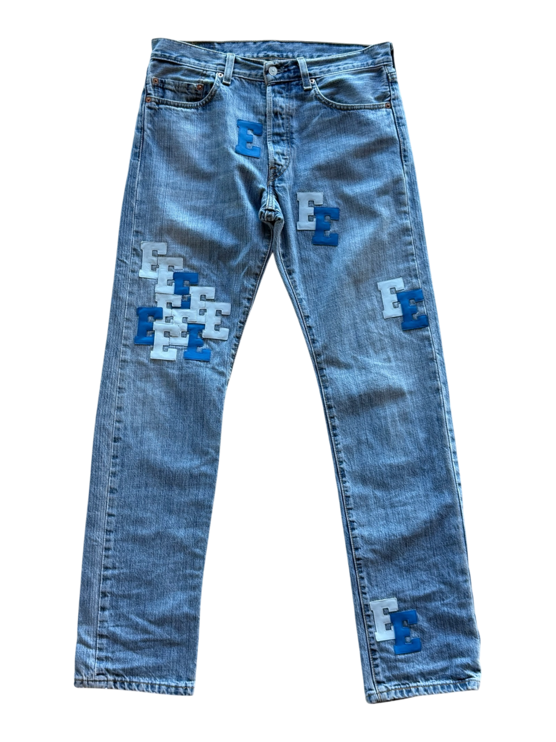Two Toned Blue Patch Indigo Jean