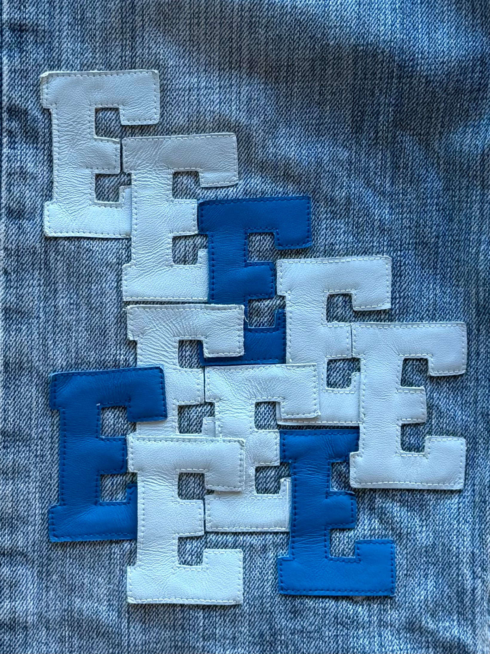 Two Toned Blue Patch Indigo Jean