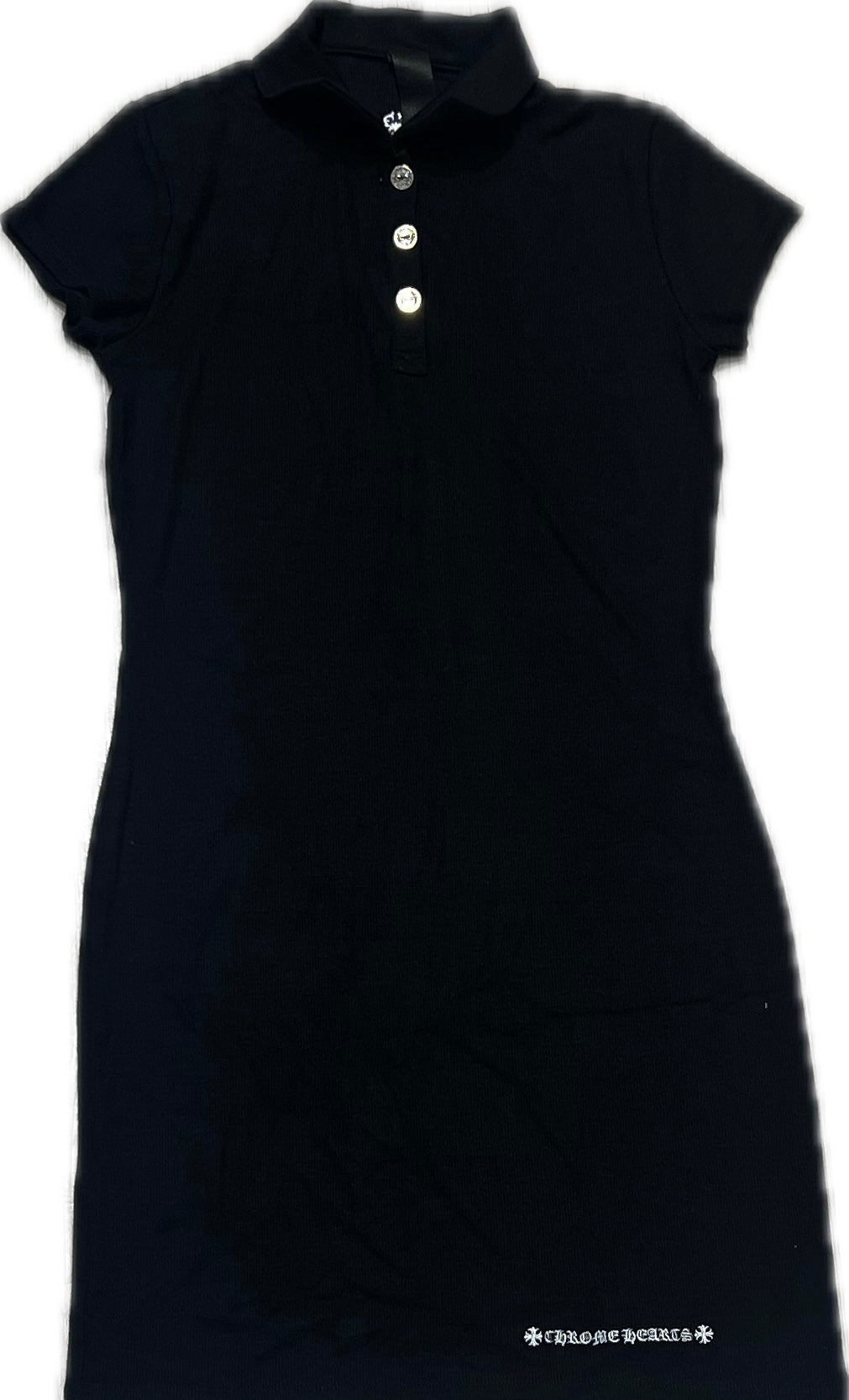 chrome hearts dress Black Patent Leopard Cross Patch 0E84F1CD Chrome Hearts Vest Dress in
