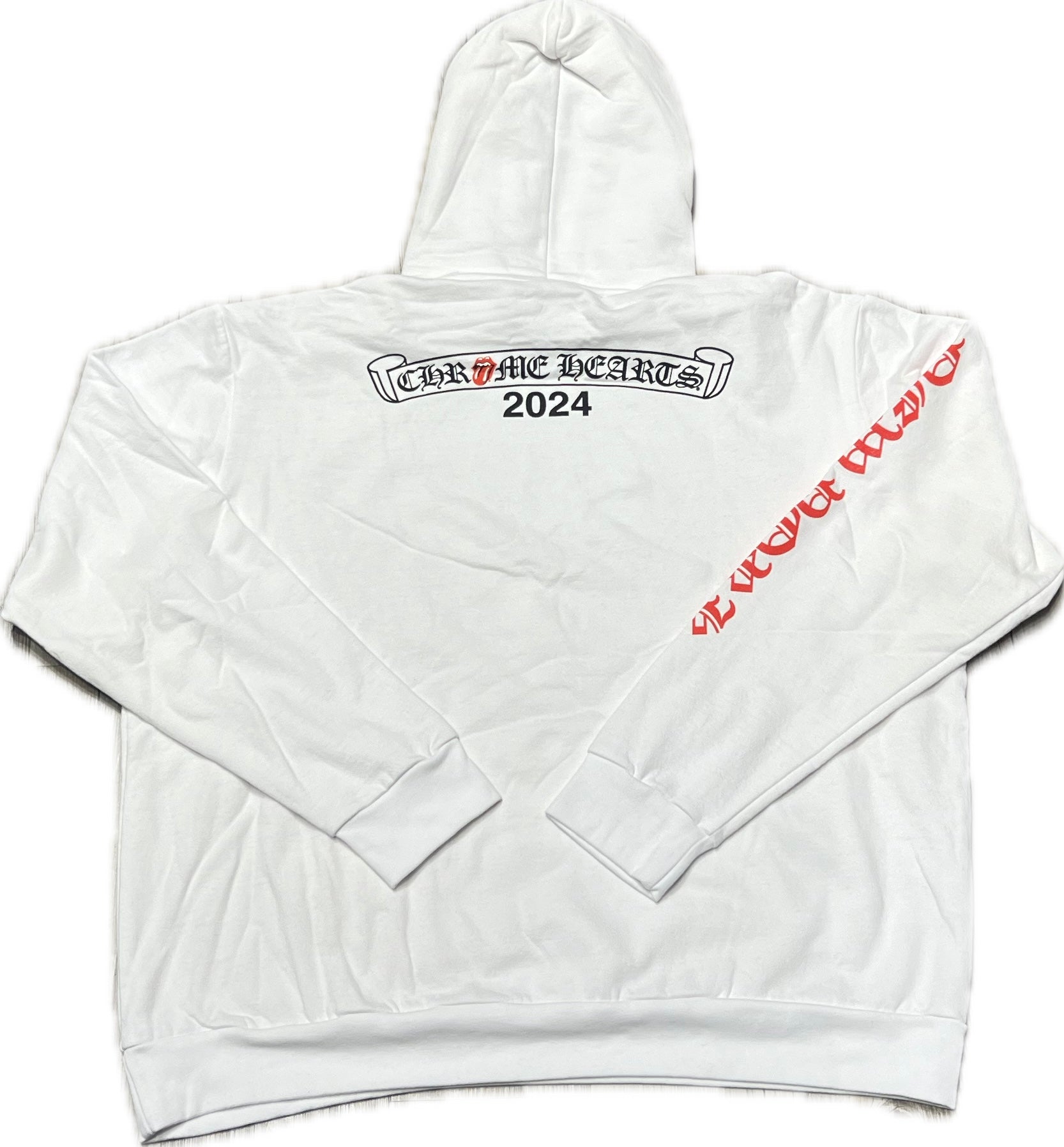 Chrome Hearts Rolling Stones Hoodie 2024 White/Red
