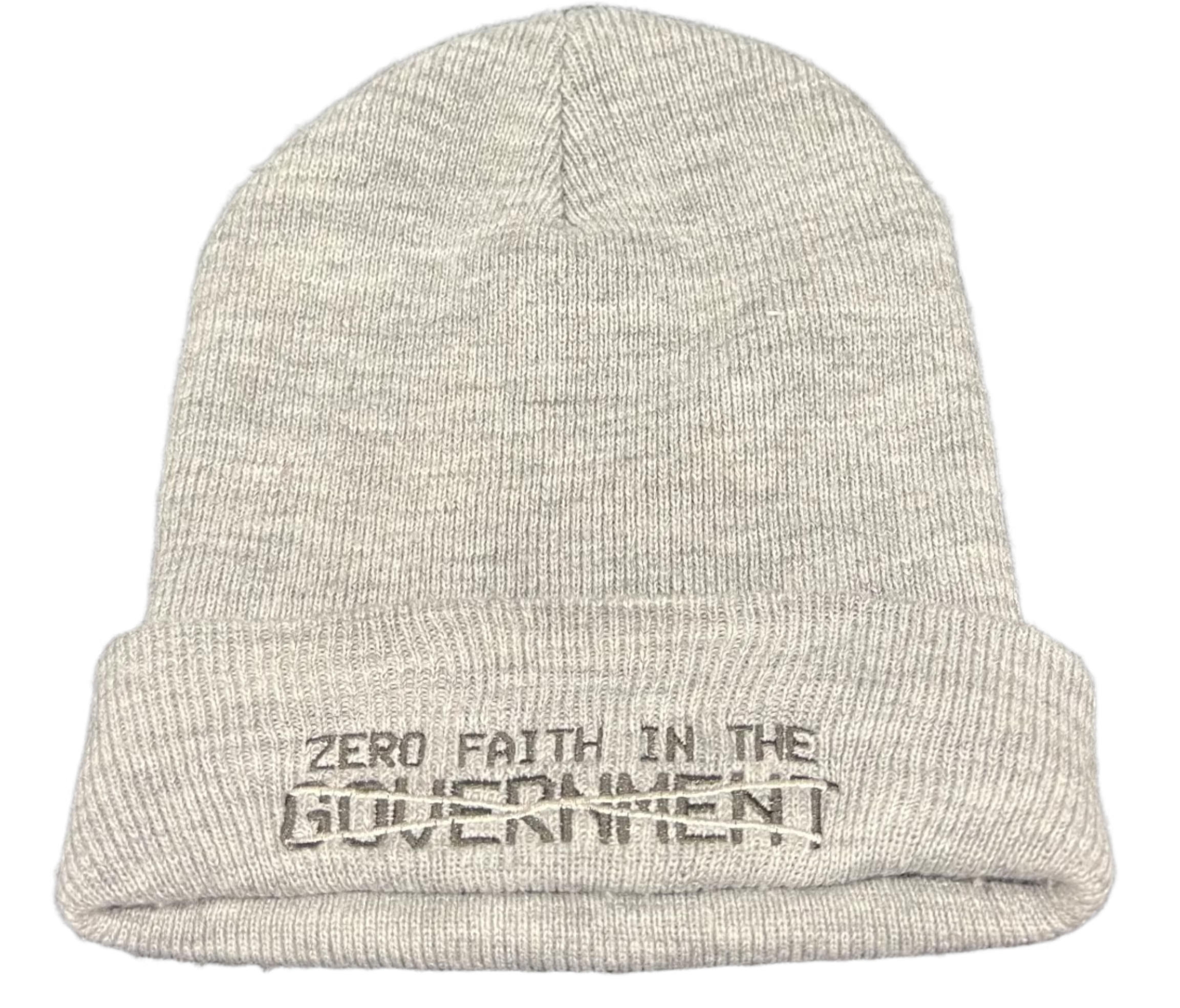 No Faith In Gov Beanie Grey