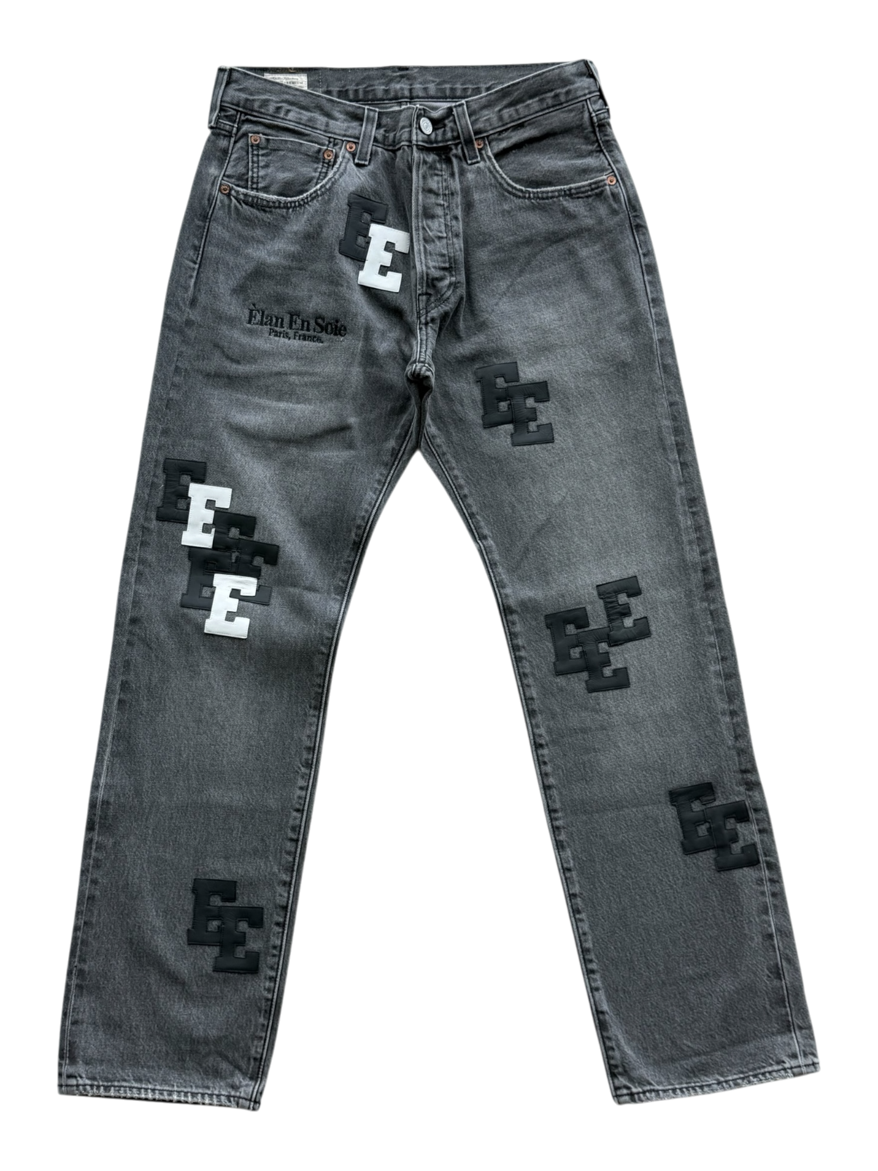 Black White Patch Grey Jean