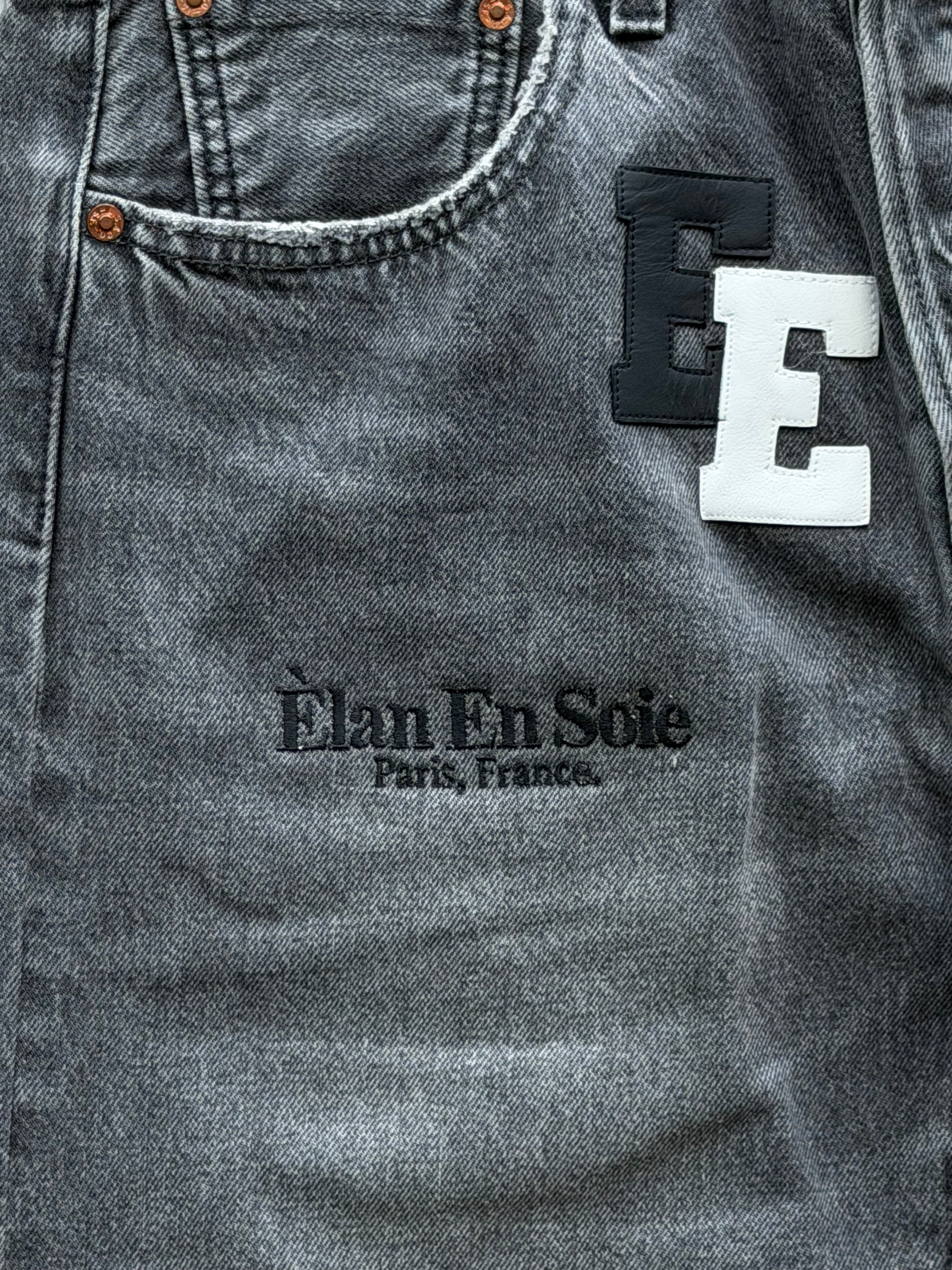 Black White Patch Grey Jean