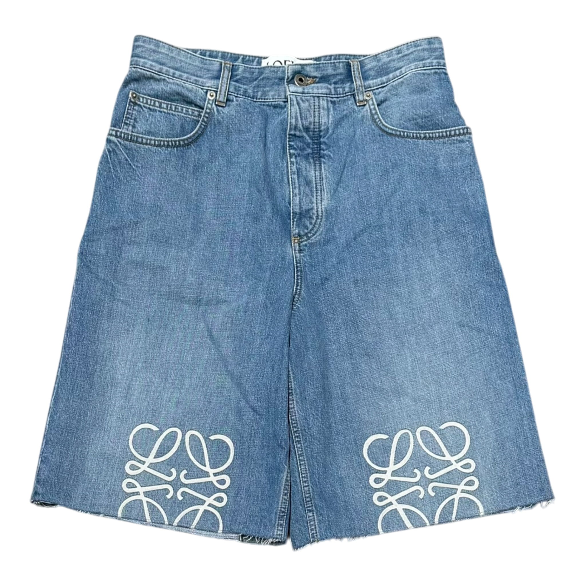 Anagram denim shorts