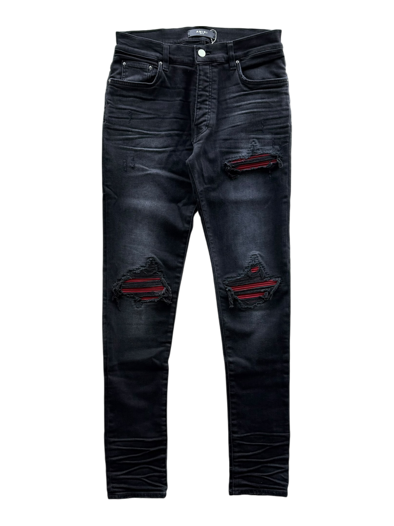 MX1 Red Suede Patch Jean Black
